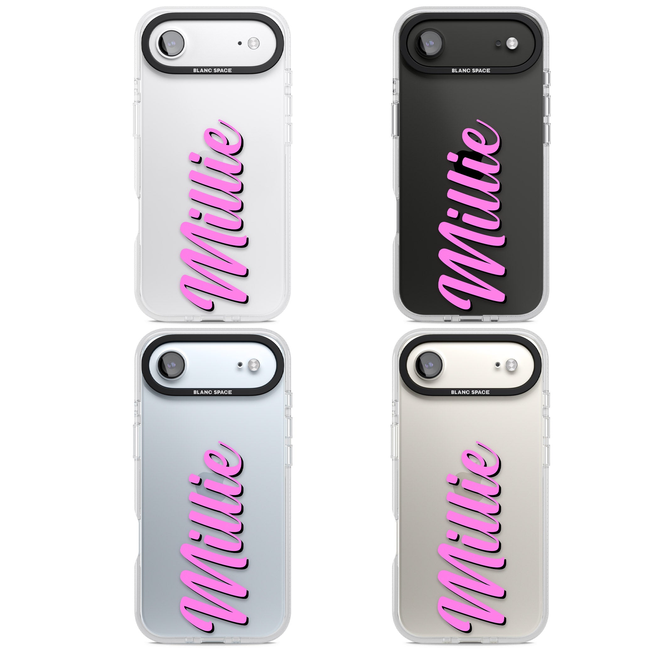 Personalised Cute Vertical Name iPhone 17 Air Impact Air Clear Phone Case APT Impact Protection