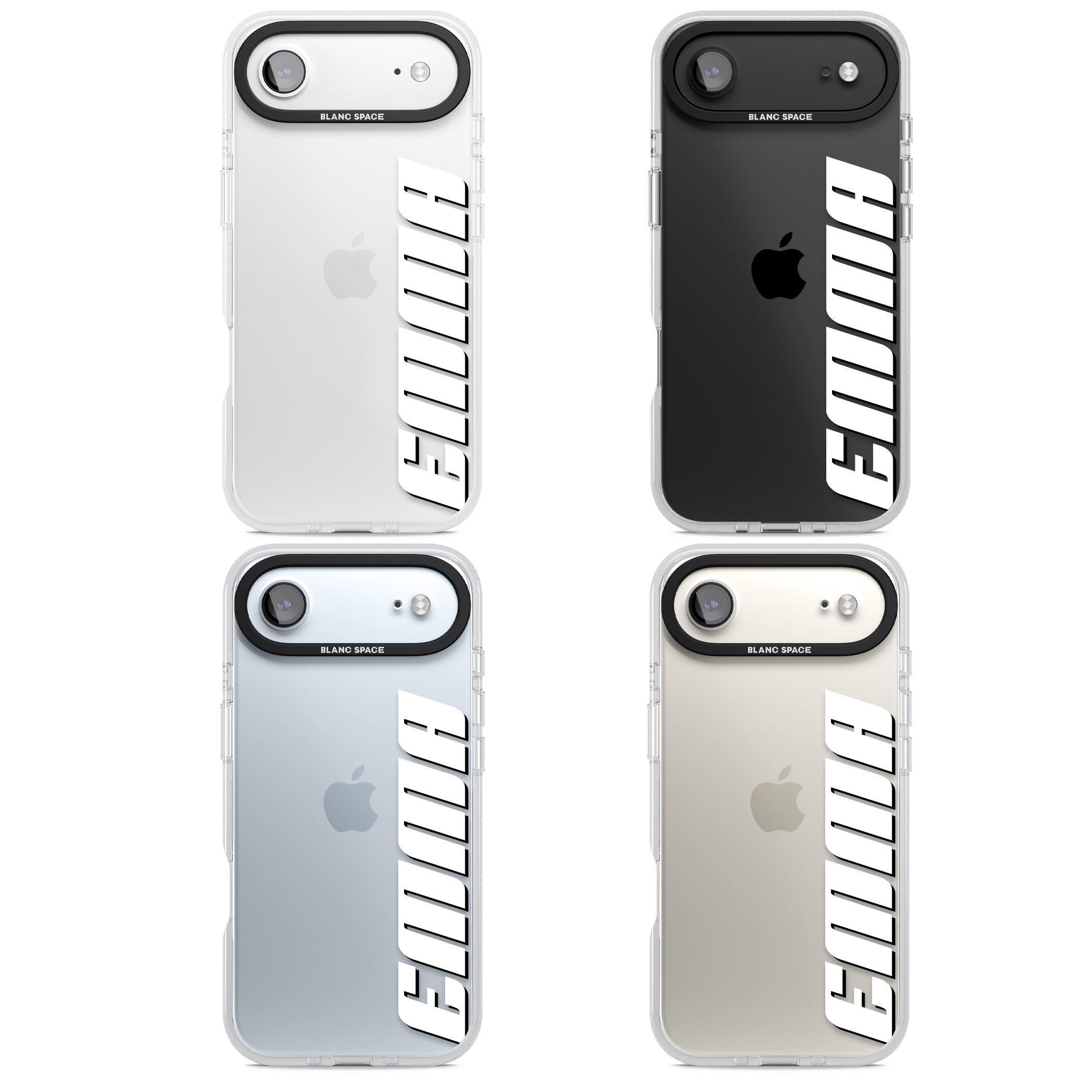 Personalised Vertical Bold Name iPhone 17 Air Impact Air Clear Phone Case APT Impact Protection