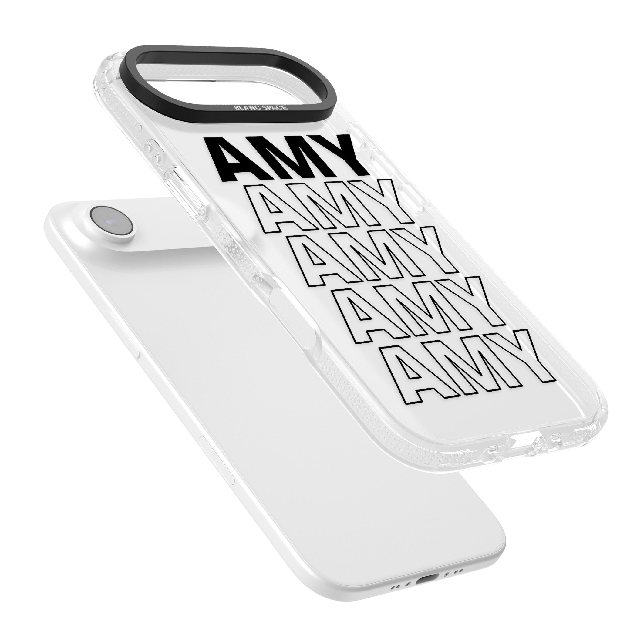 Personalised Bold Name Repetition iPhone 17 Air Impact Air Clear Phone Case Colours