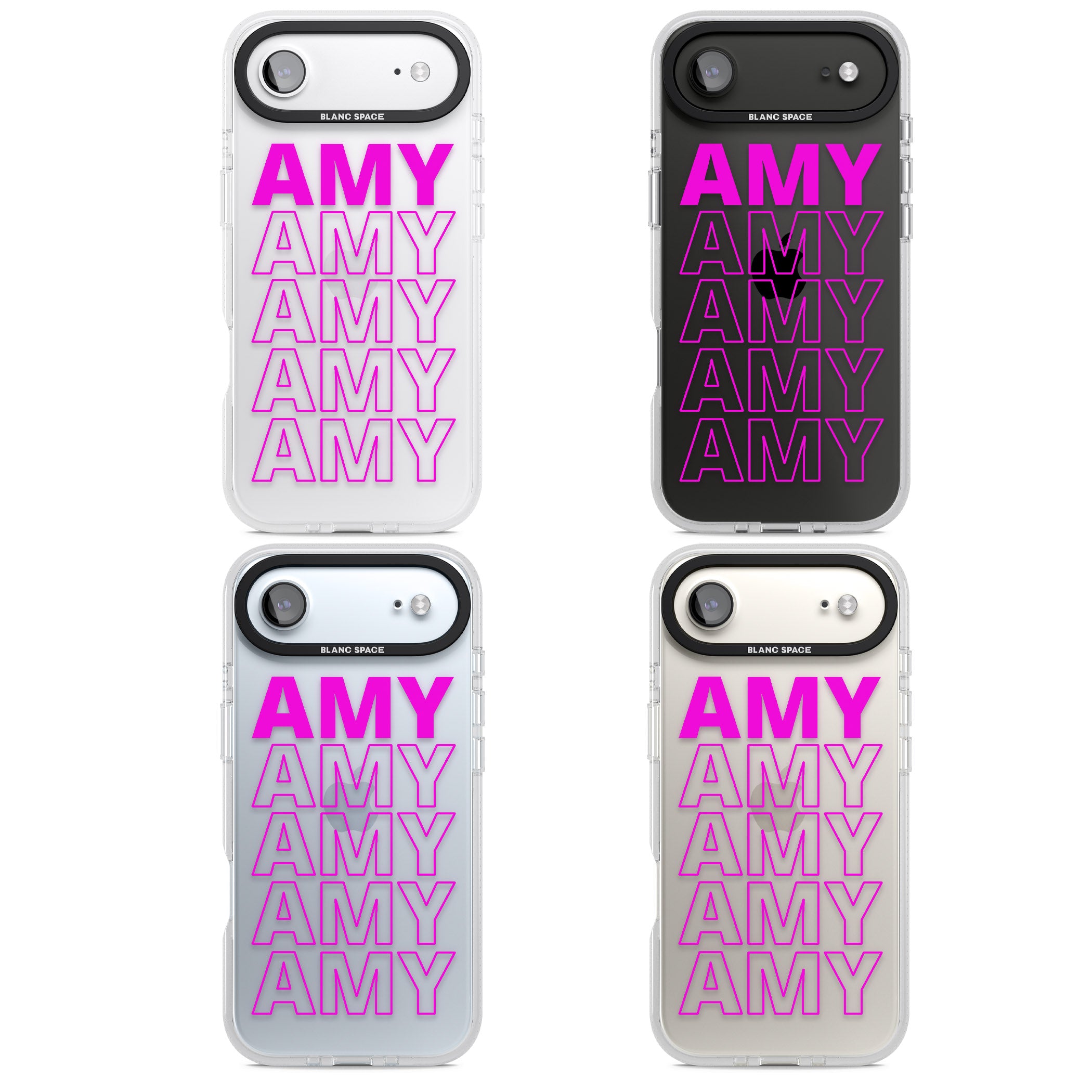 Personalised Bold Repeated Name iPhone 17 Air Impact Air Clear Phone Case APT Impact Protection