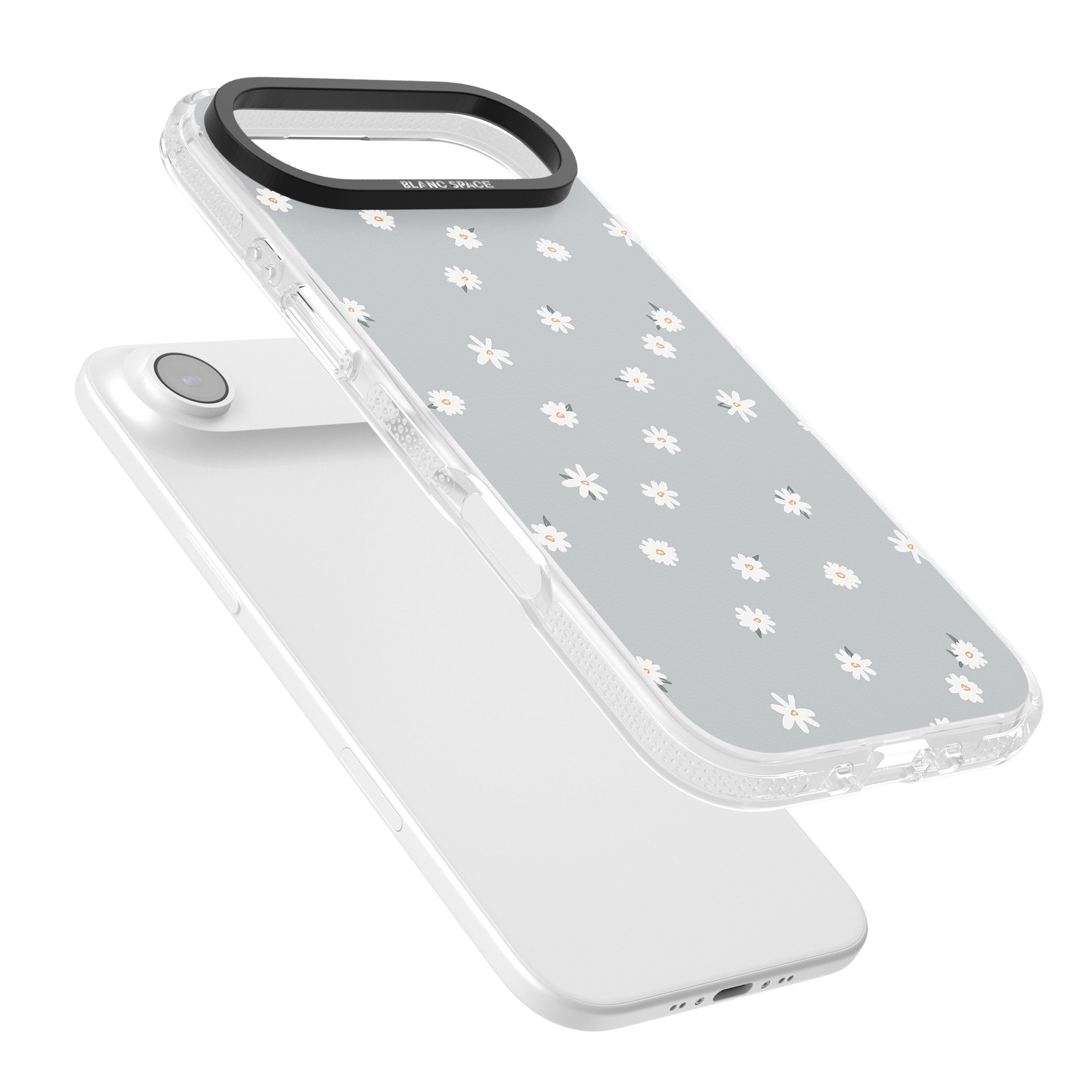 Painted Daisy Blue Grey iPhone 17 Air Impact Air Clear Phone Case Colours