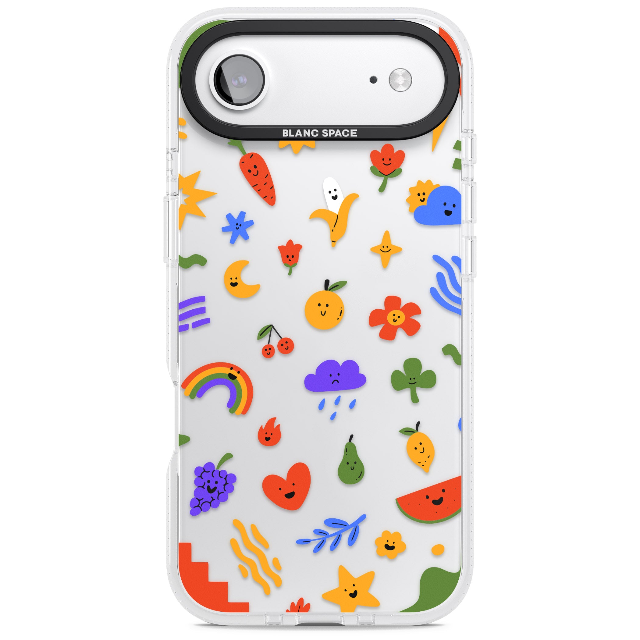 Quirky Cute Icon Pattern iPhone 17 Air Impact Air Clear Phone Case