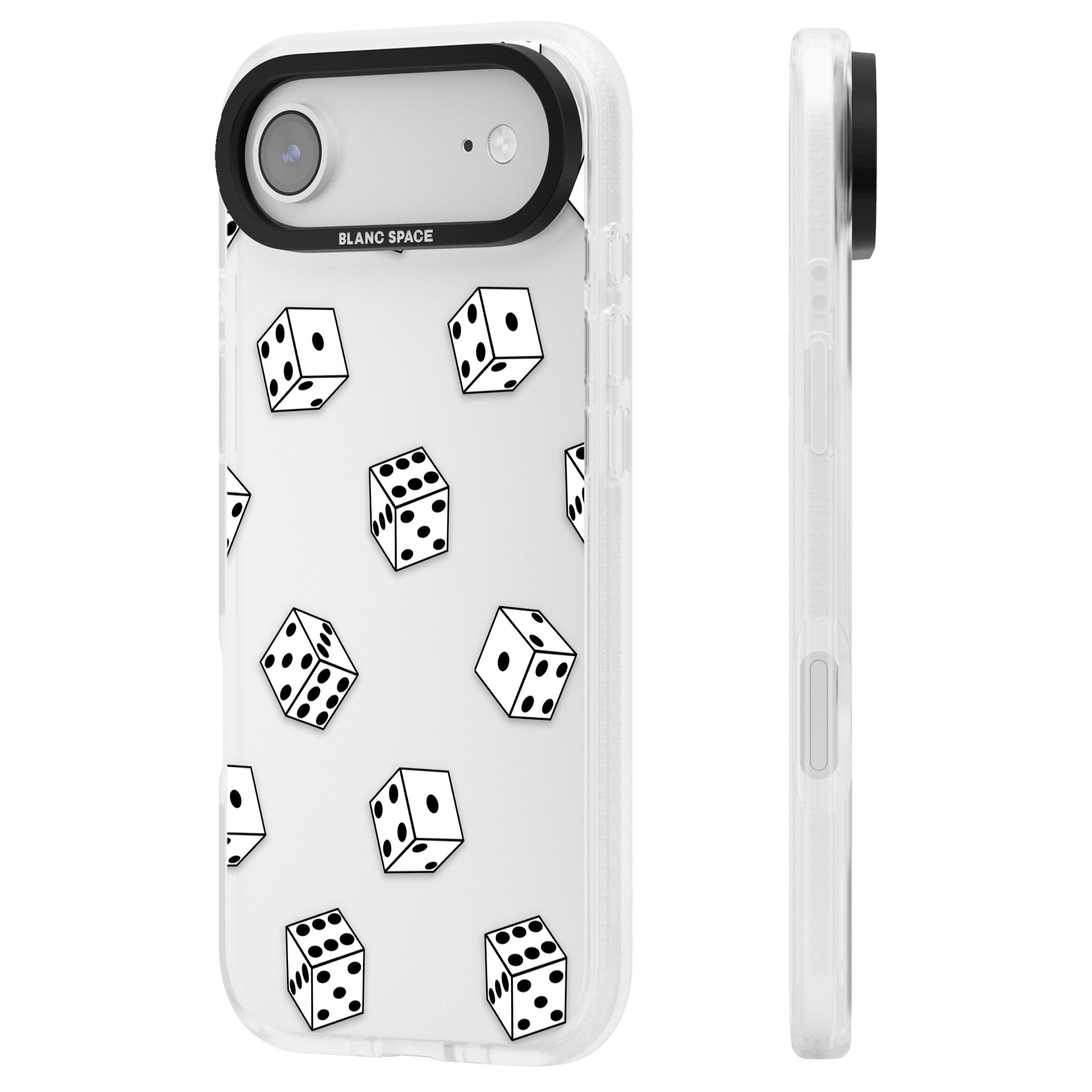 Clear Dice Pattern iPhone 17 Air Impact Air Clear Phone Case Side Profile