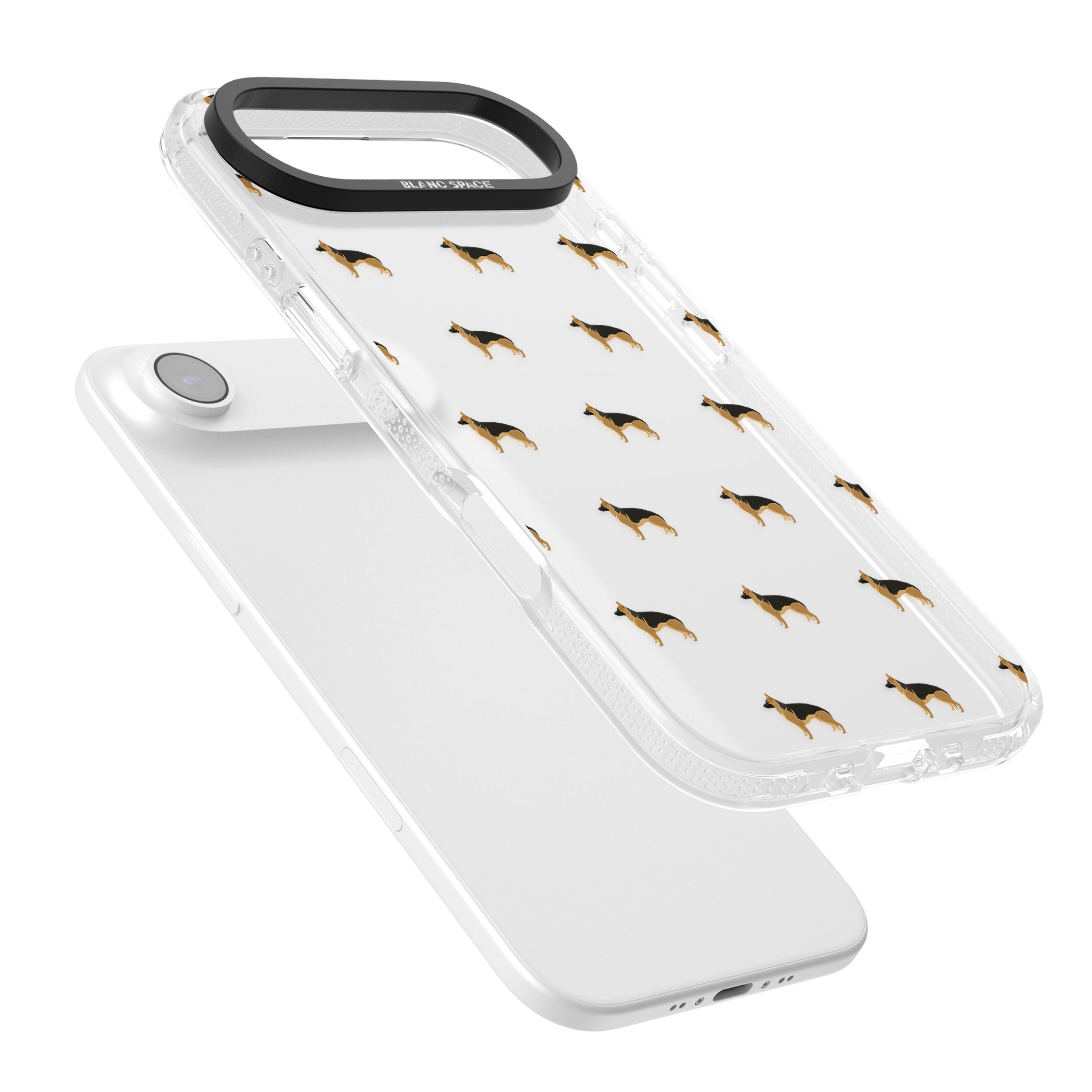 German Shepherd Pattern Clear iPhone 17 Air Impact Air Clear Phone Case Colours