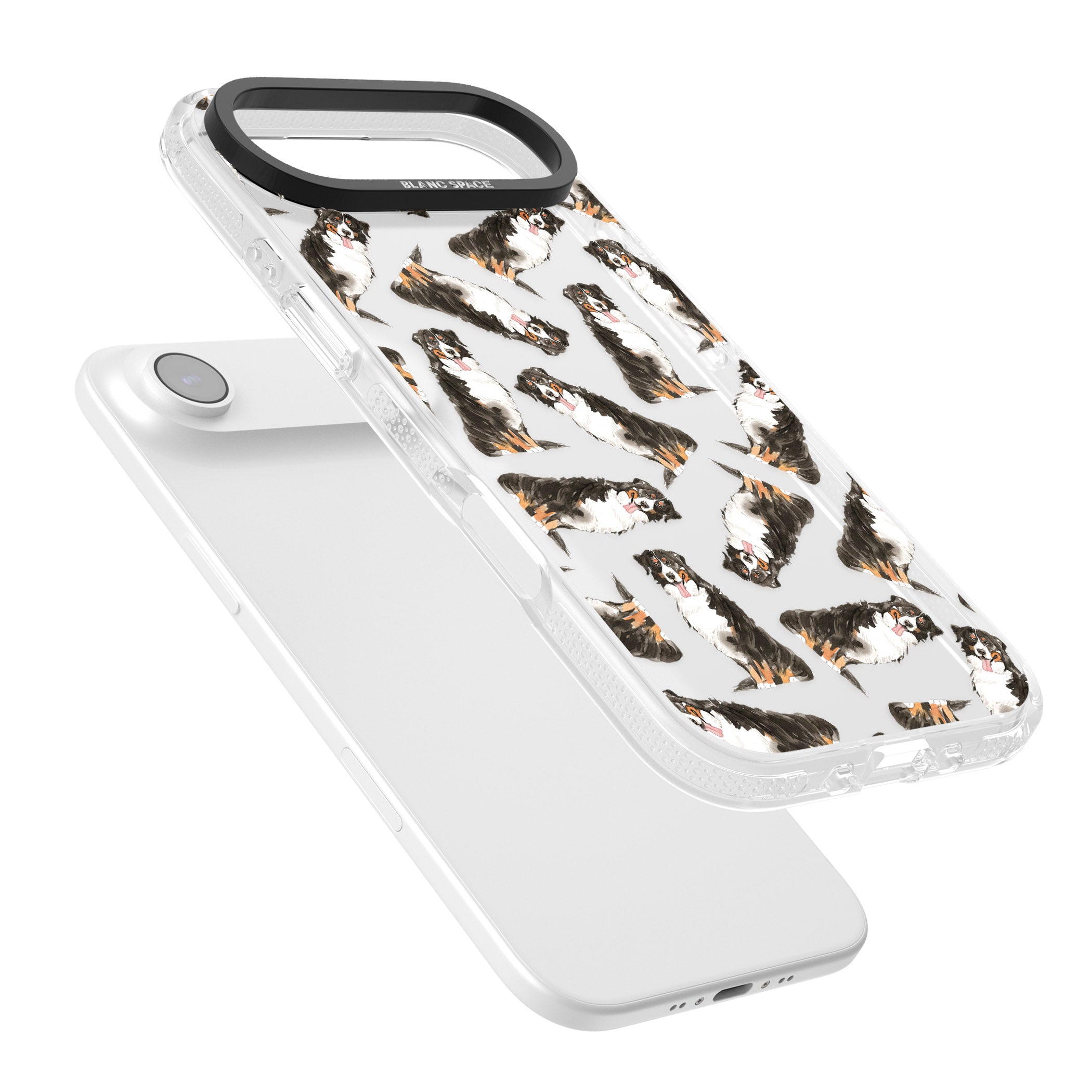 Bernese Mountain Dog Pattern iPhone 17 Air Impact Air Clear Phone Case Colours