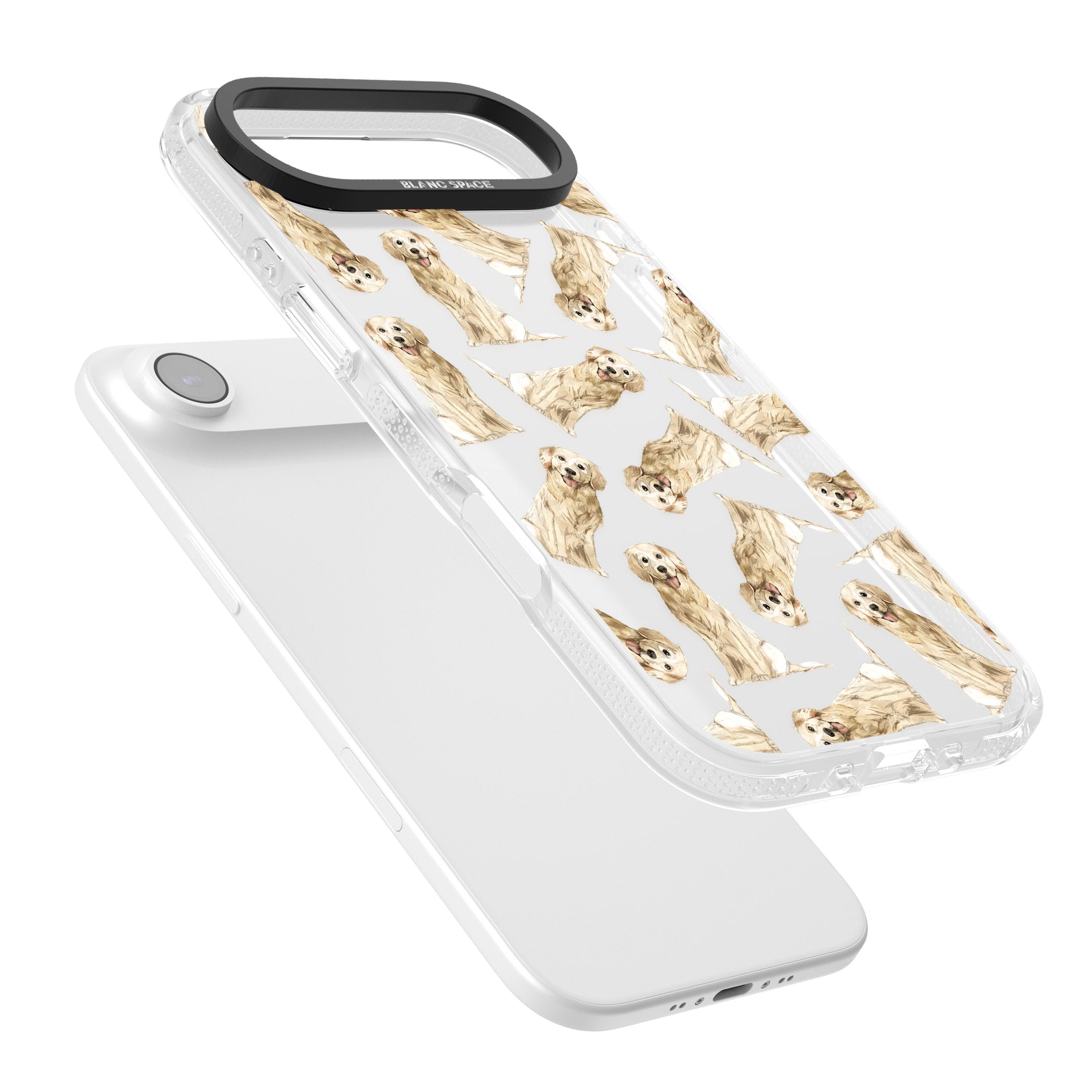Golden Retriever Watercolor Pattern iPhone 17 Air Impact Air Clear Phone Case Colours