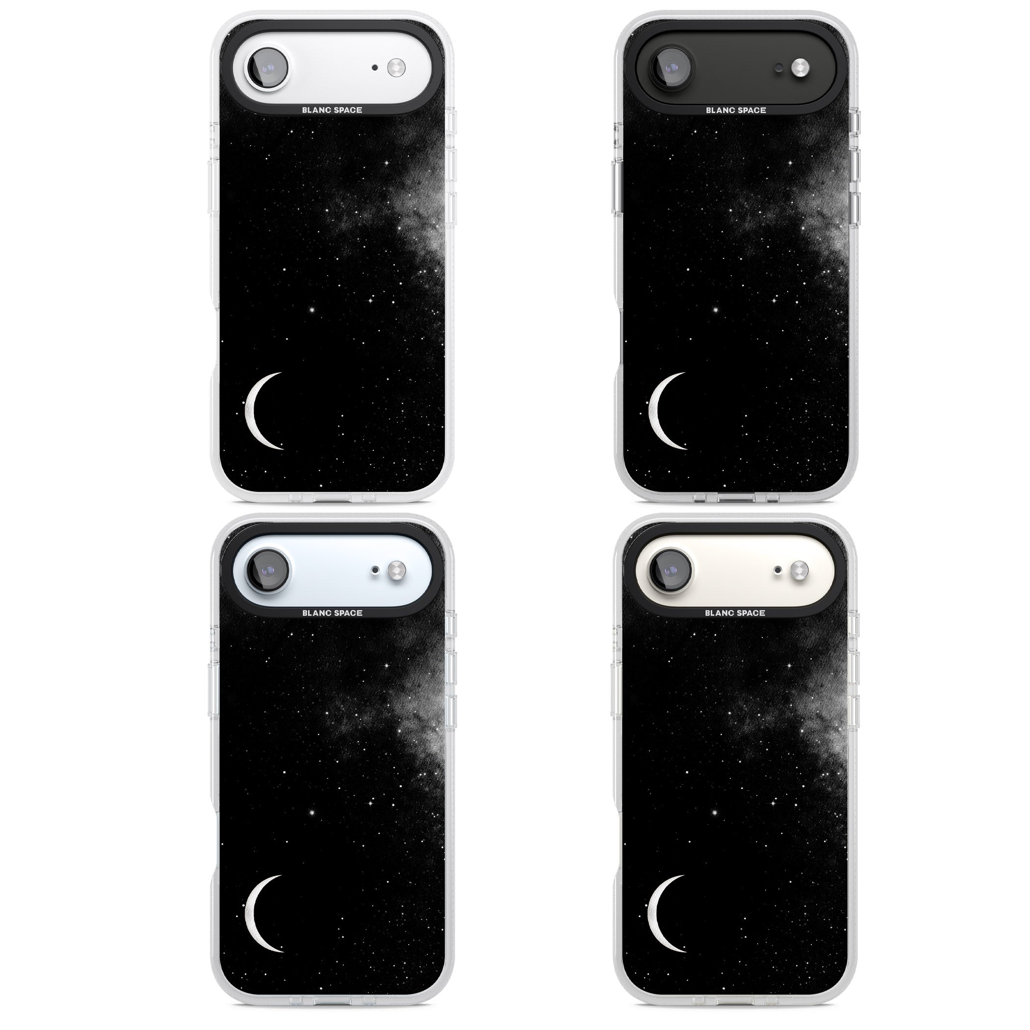 Night Sky Galaxies: Crescent Moon iPhone 17 Air Impact Air Clear Phone Case APT Impact Protection
