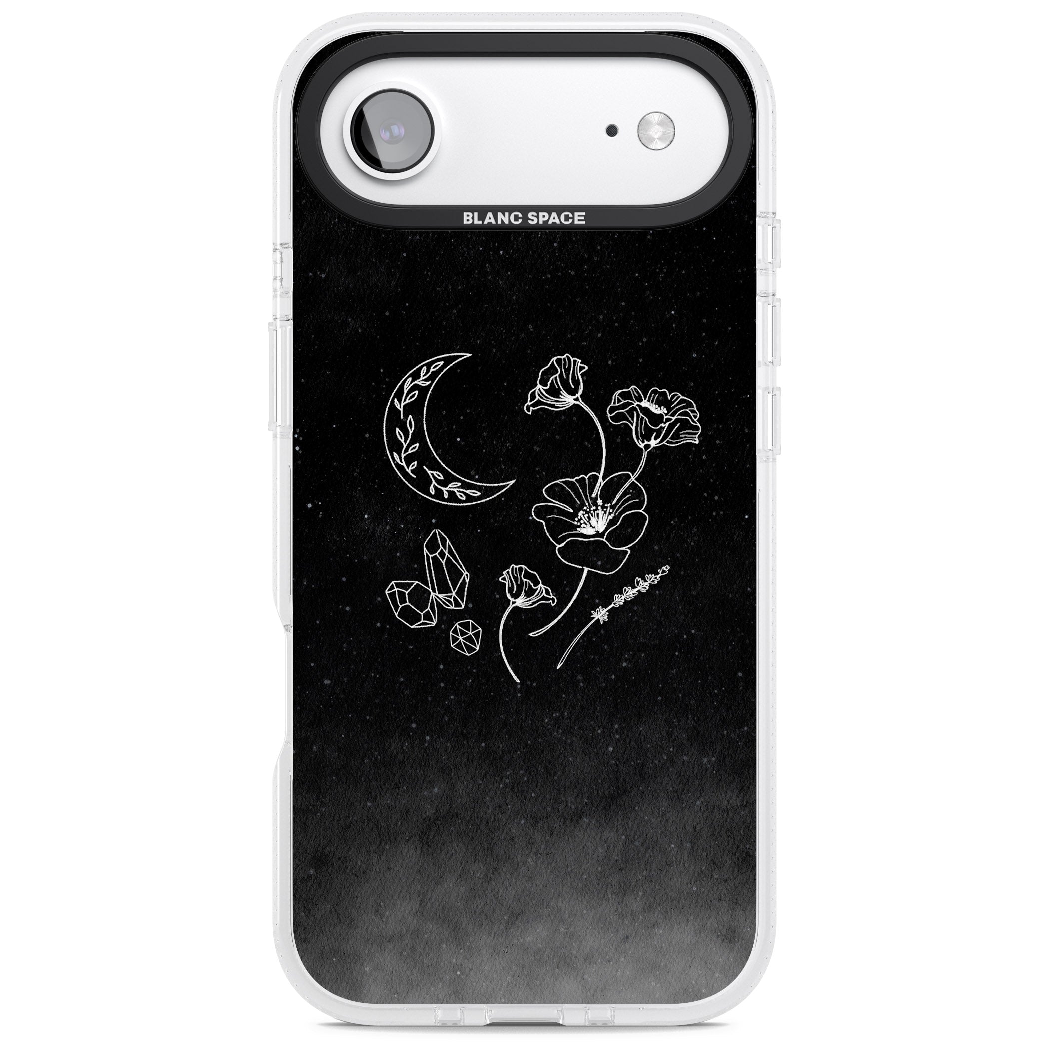 Midnight Moon Botanic iPhone 17 Air Impact Air Clear Phone Case