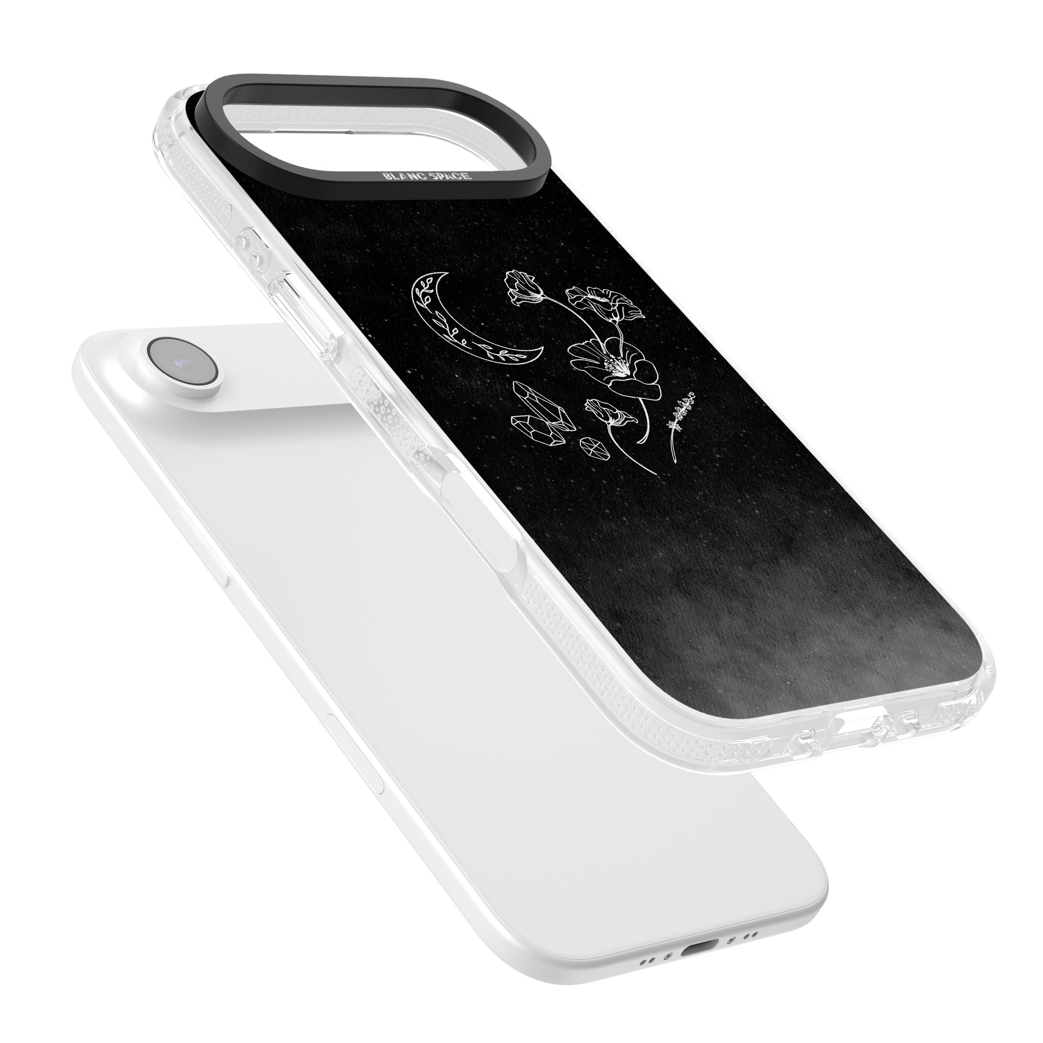 Midnight Moon Botanic iPhone 17 Air Impact Air Clear Phone Case Colours