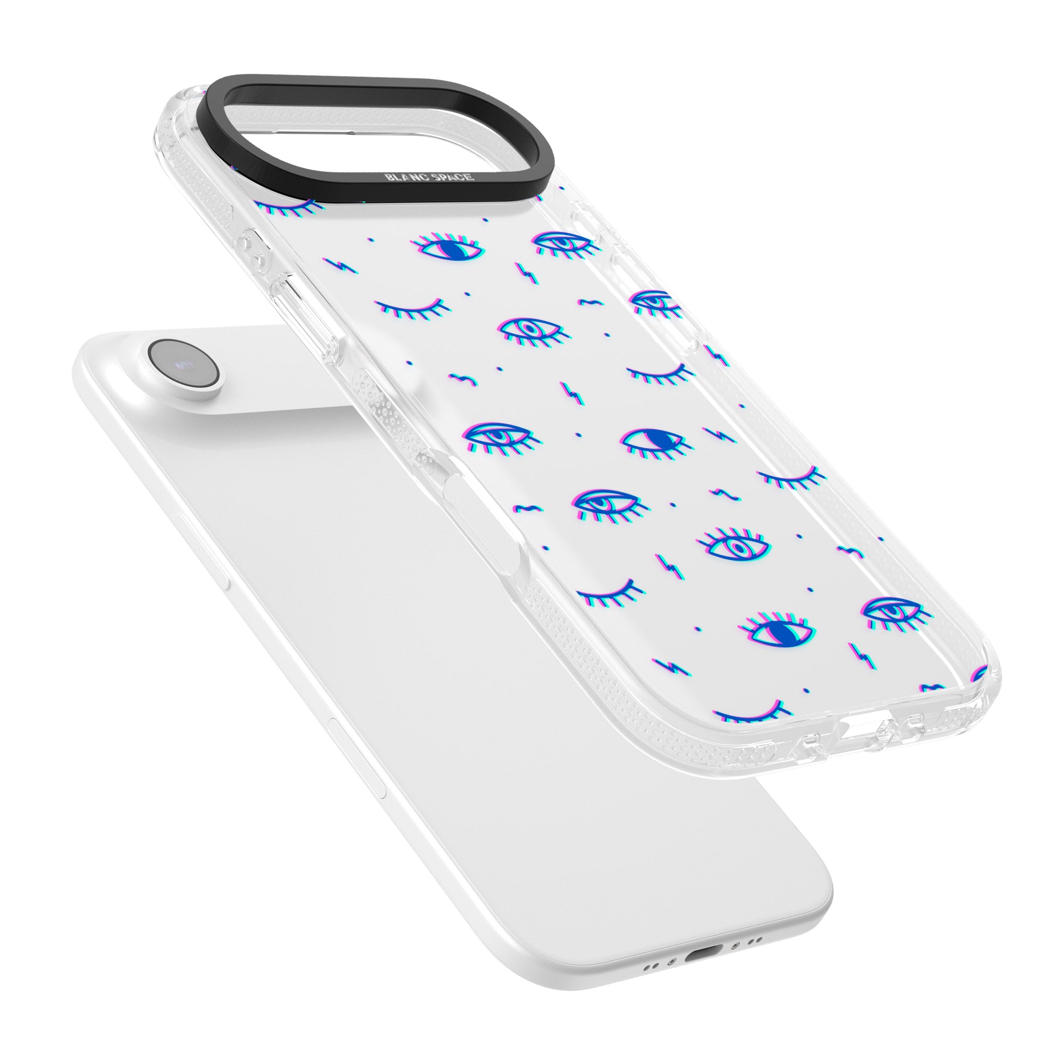 Duotone Psychedelic Eyes iPhone 17 Air Impact Air Clear Phone Case Colours