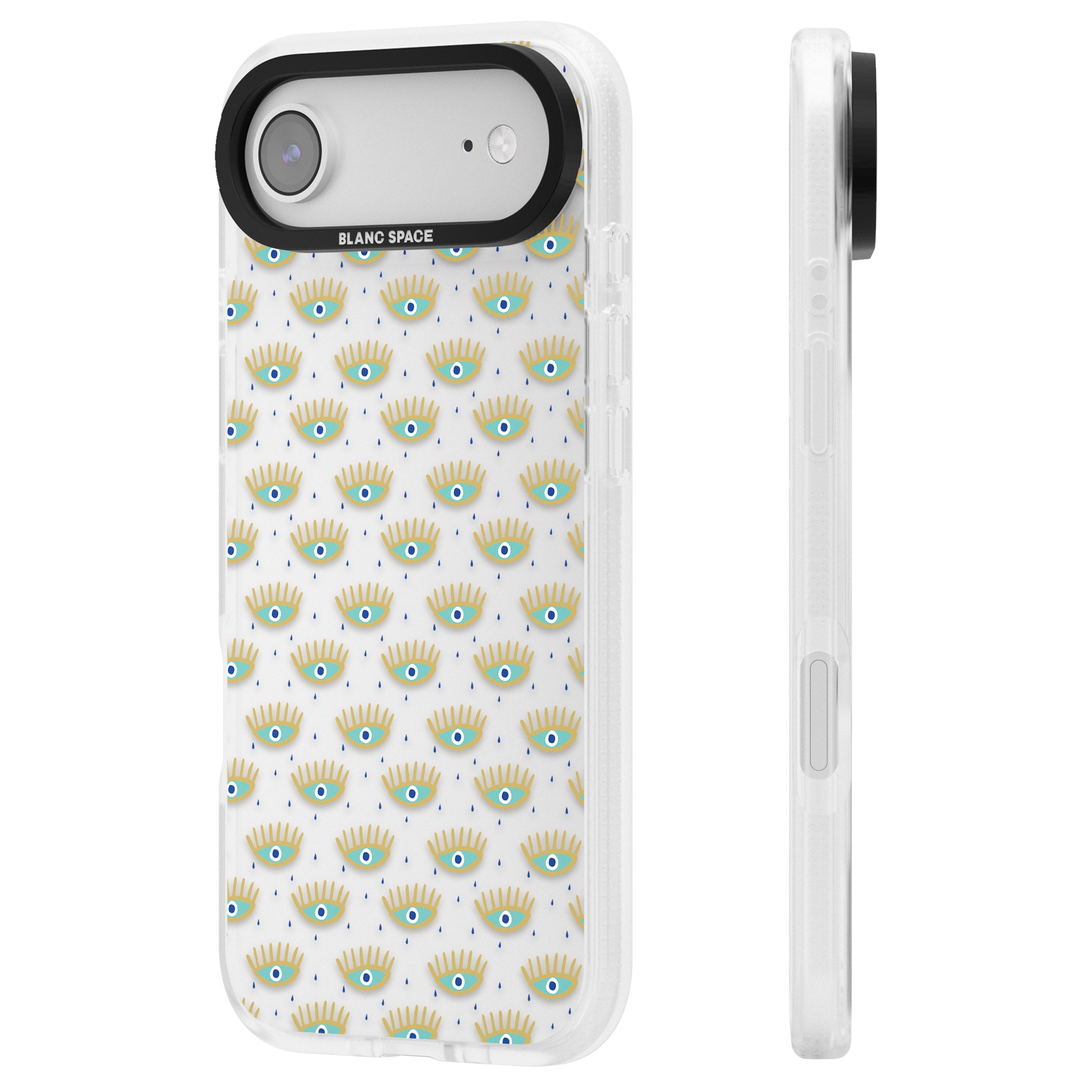 Crying Eyes Pattern iPhone 17 Air Impact Air Clear Phone Case Side Profile