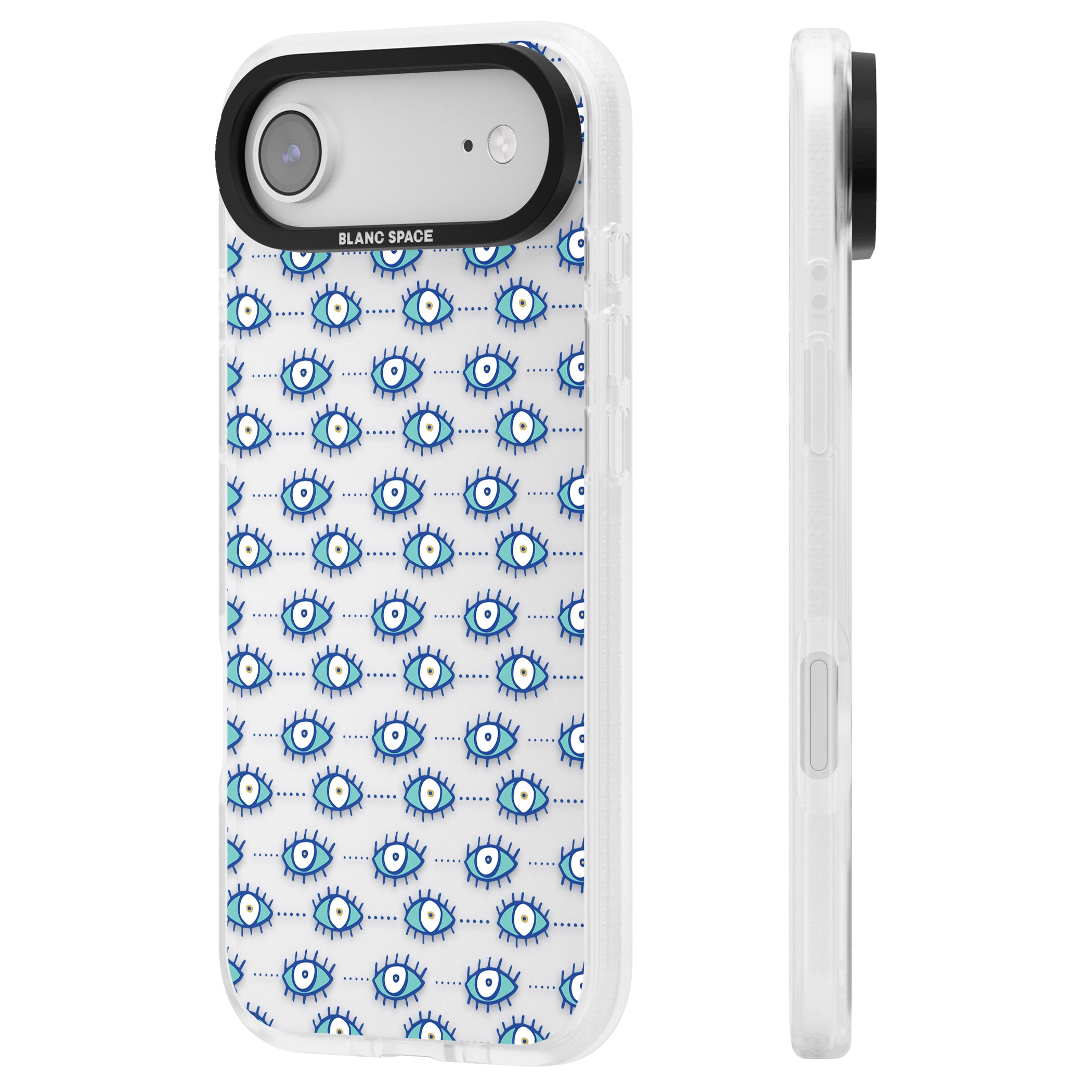 Psychedelic Eyes iPhone 17 Air Impact Air Clear Phone Case Side Profile
