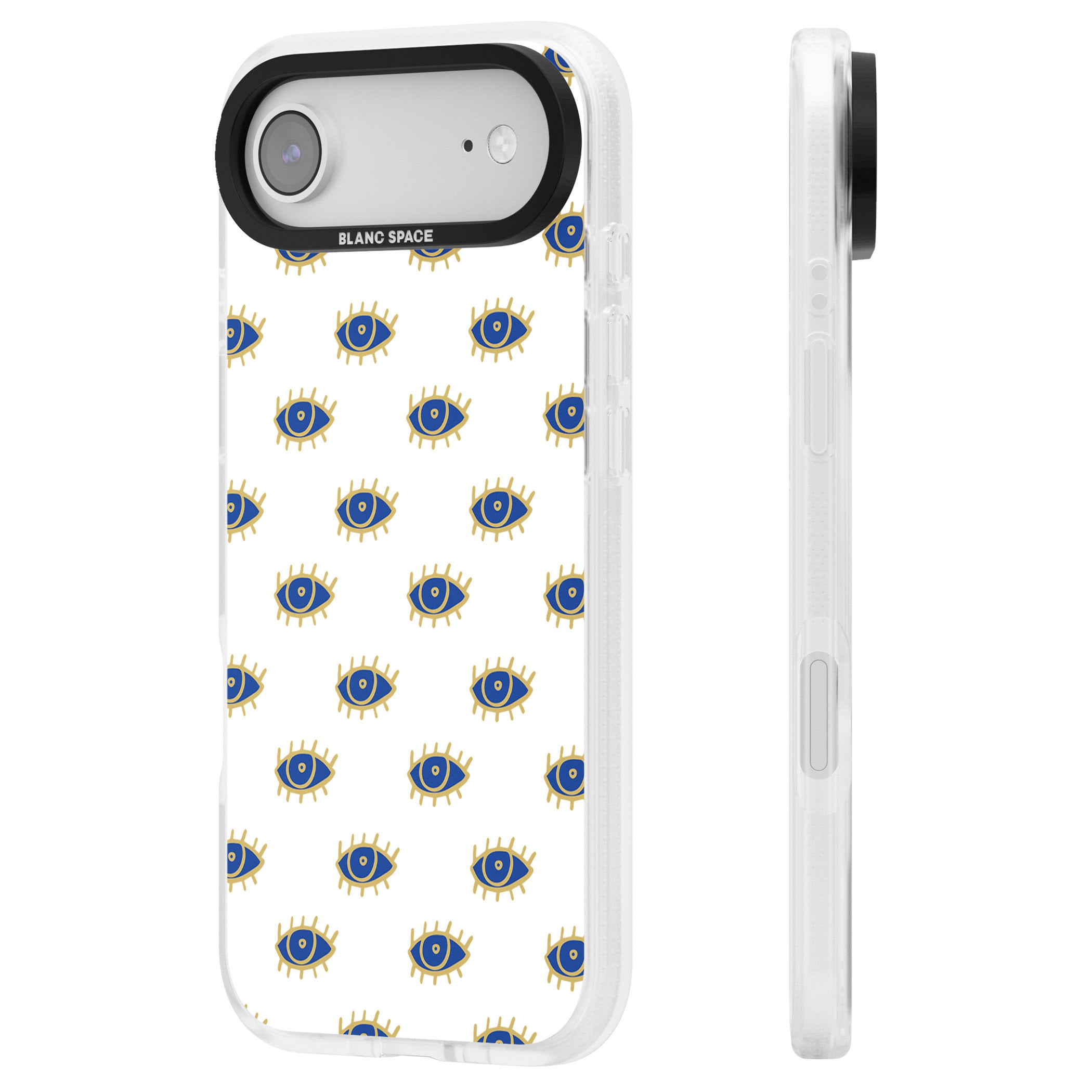 Gold Eye Pattern iPhone 17 Air Impact Air Clear Phone Case Side Profile