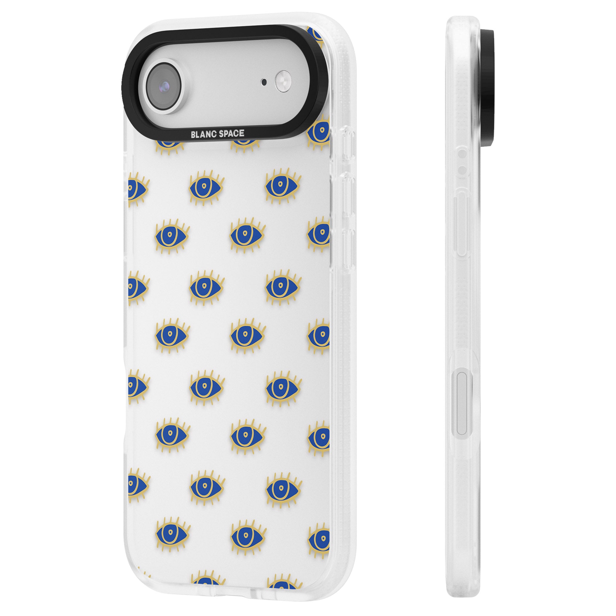 Psychedelic Eyes Pattern Classic iPhone 17 Air Impact Air Clear Phone Case Side Profile