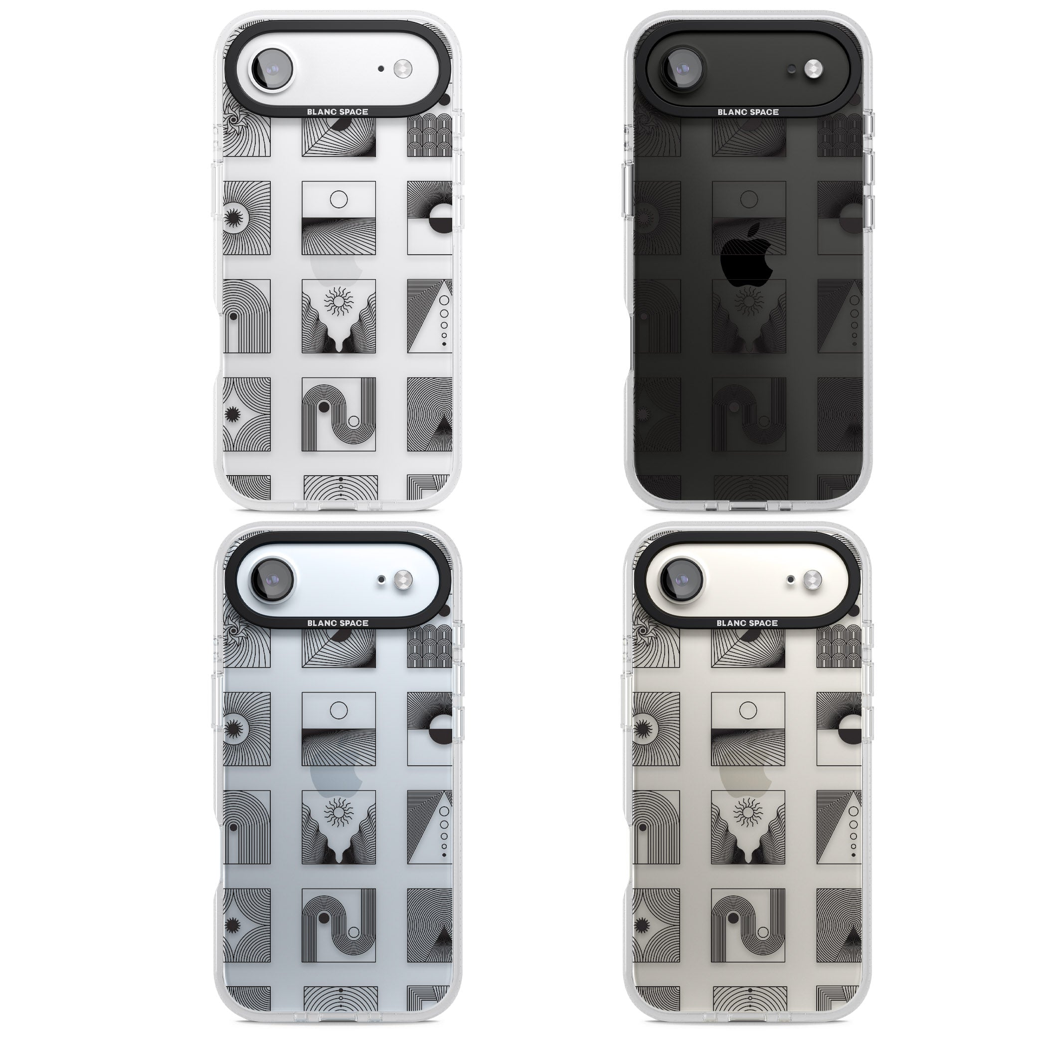 Geometric Pattern Trio: Artistic Blend iPhone 17 Air Impact Air Clear Phone Case APT Impact Protection