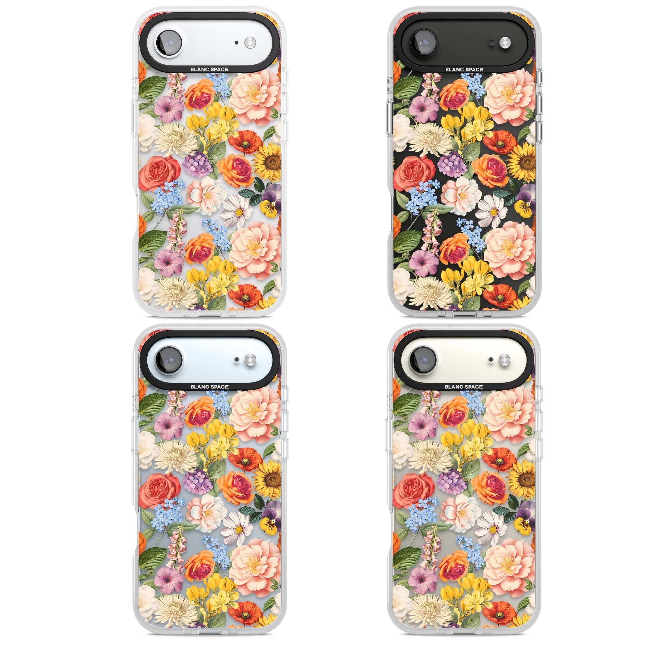 Bloom Basket floral iPhone case featuring cottage garden flowers including peonies, sunflowers, and wildflowers in pastel col | Clear Case Impact Air case for iPhone Air
