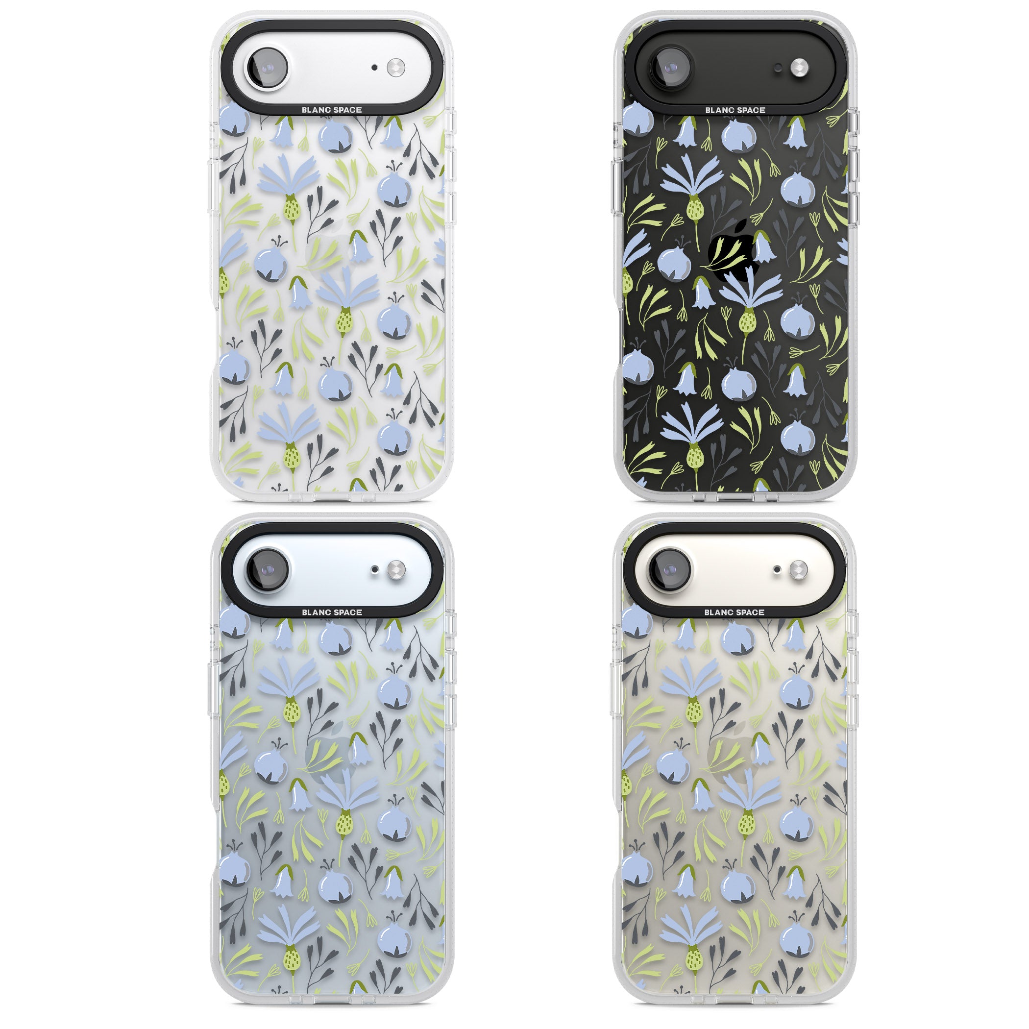 Blue Flora Bloom iPhone 17 Air Impact Air Clear Phone Case APT Impact Protection