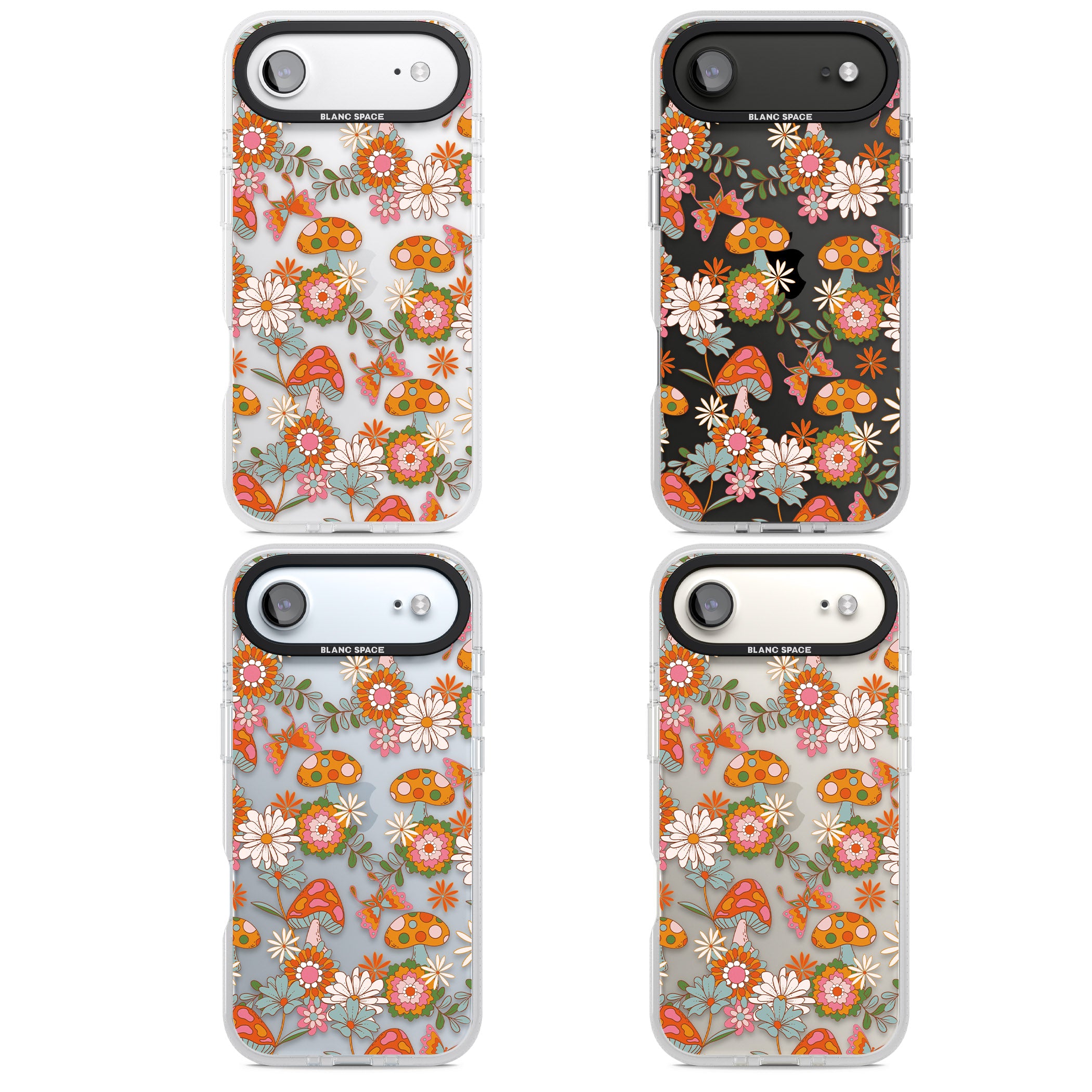 Groovy Shrooms & Flowers iPhone 17 Air Impact Air Clear Phone Case APT Impact Protection