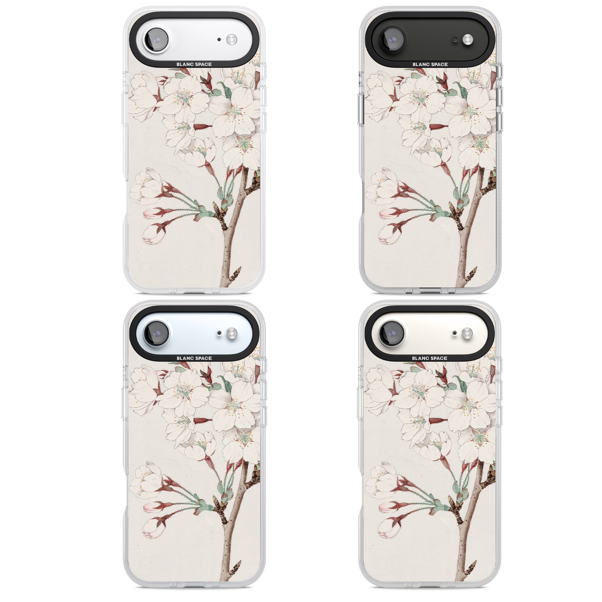 Vintage Japanese Illustrations Cherry Blossoms iPhone 17 Air Impact Air Clear Phone Case APT Impact Protection