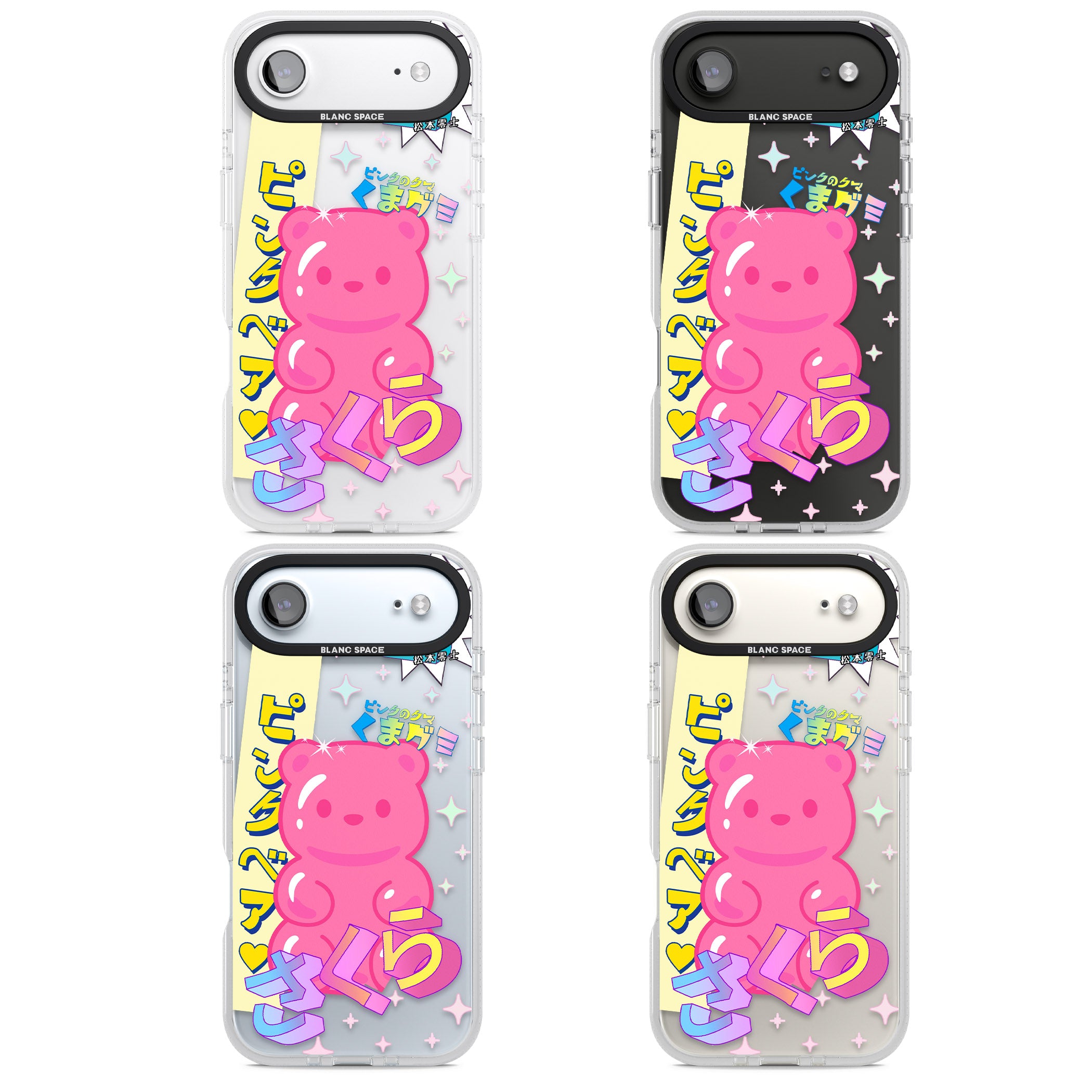 Kawaii Pink Bear Collage iPhone 17 Air Impact Air Clear Phone Case APT Impact Protection