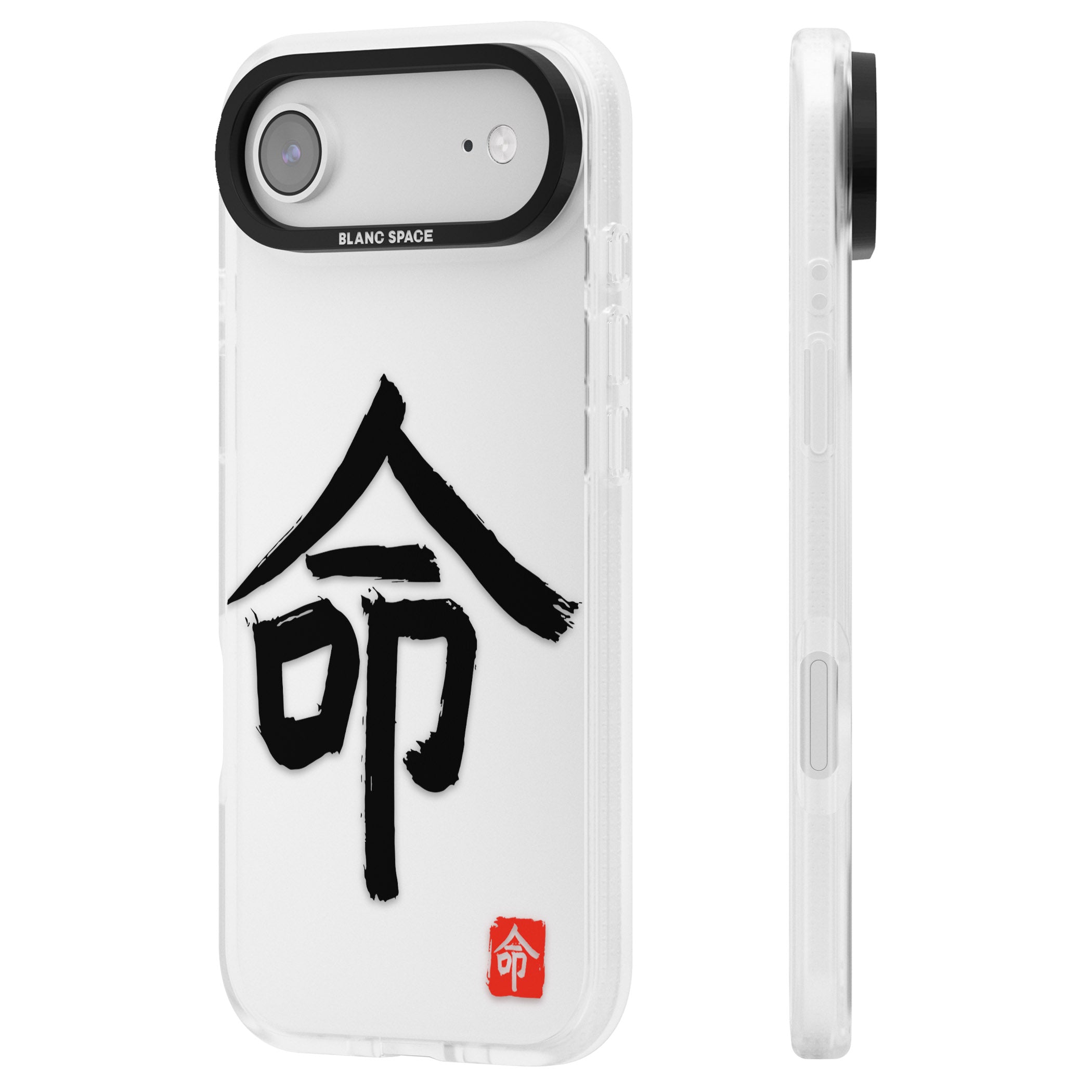 Japanese Kanji Life iPhone 17 Air Impact Air Clear Phone Case Side Profile