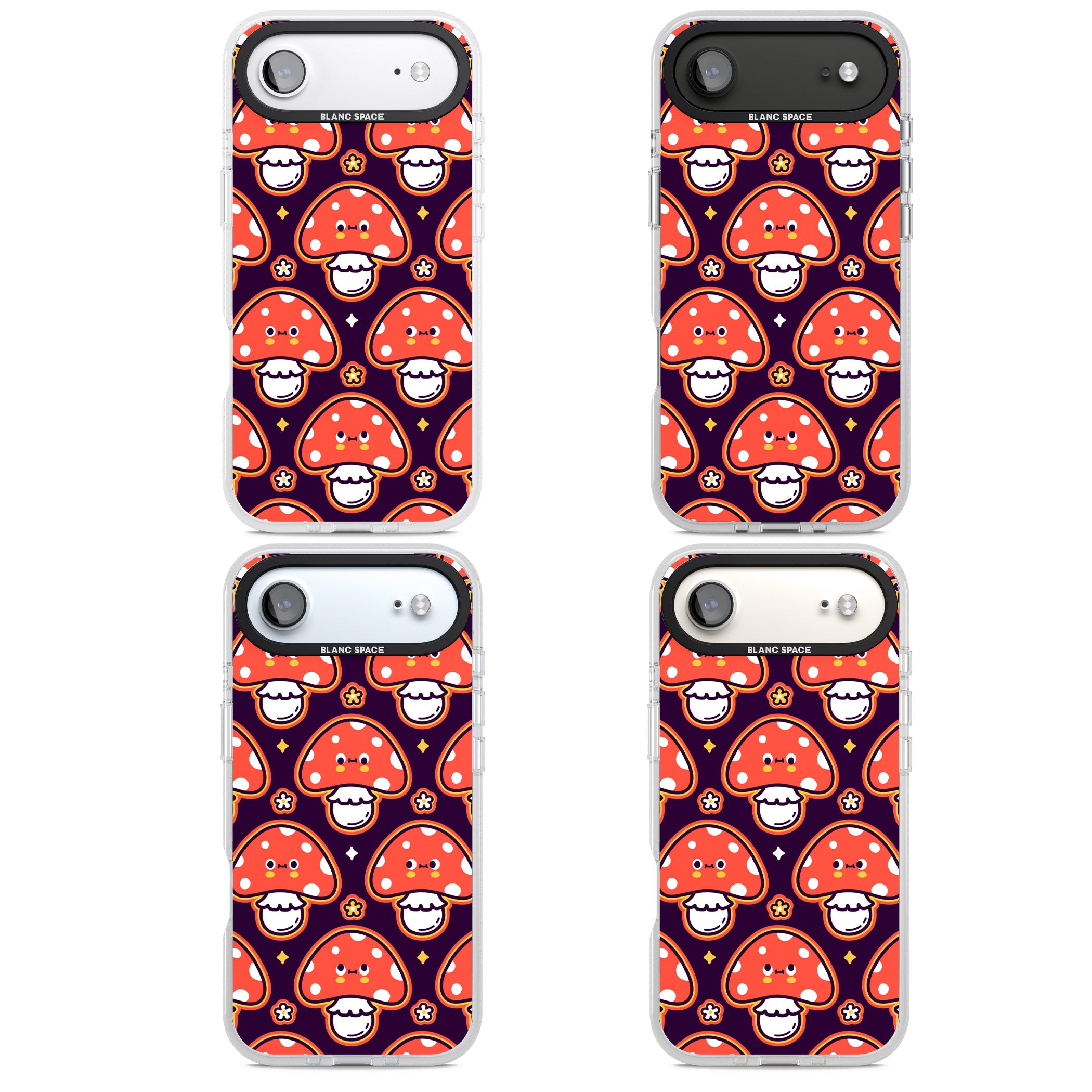 Mushroom Kawaii Pattern iPhone 17 Air Impact Air Clear Phone Case APT Impact Protection