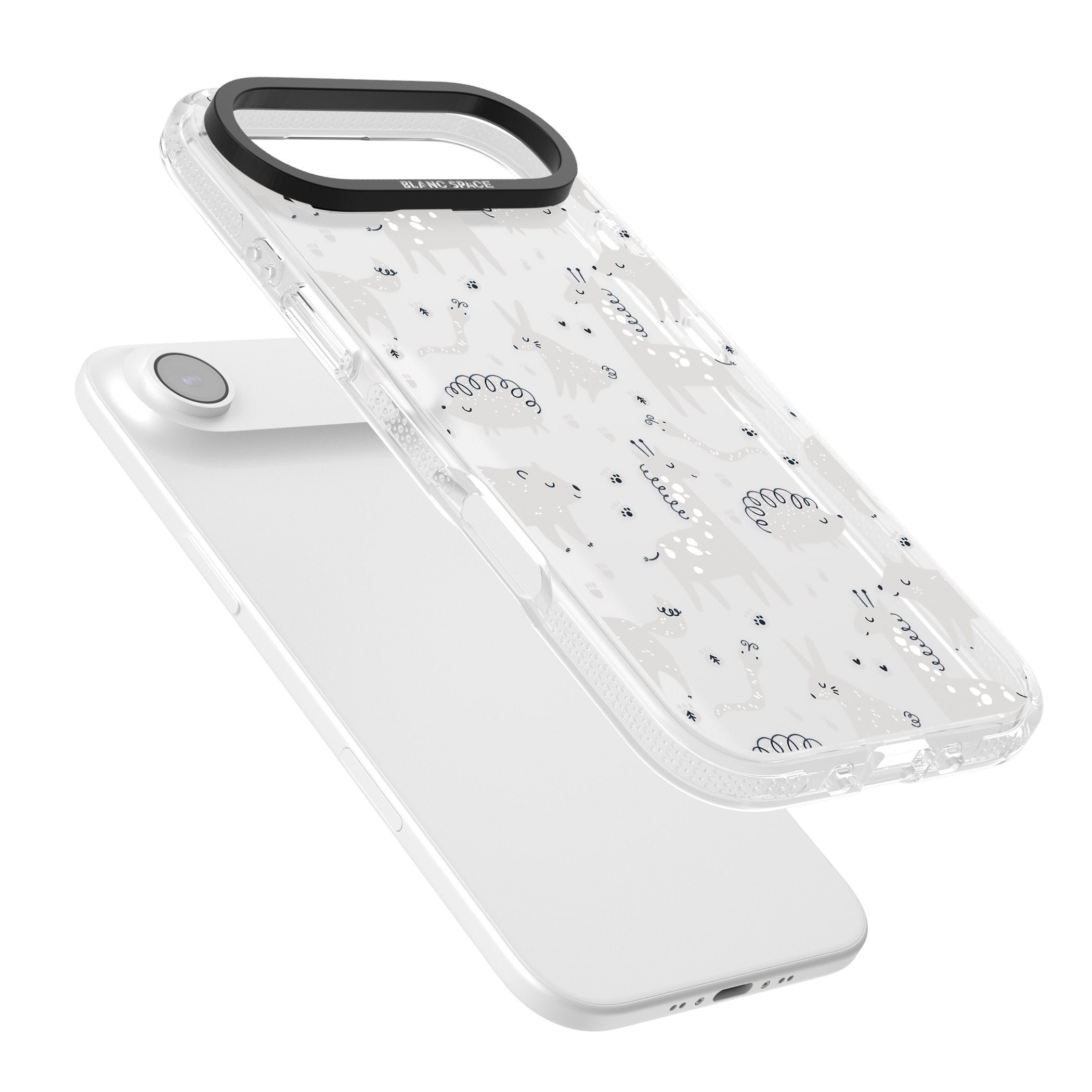 Monochrome Animal Party iPhone 17 Air Impact Air Clear Phone Case Colours