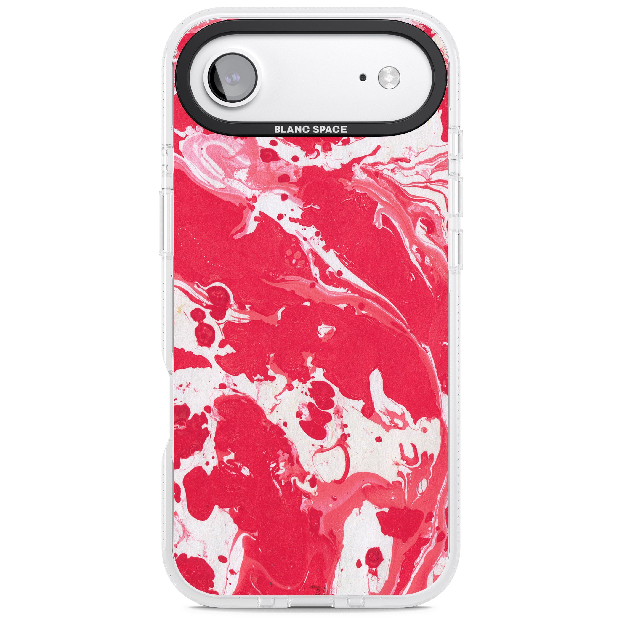 Red & White Marbled iPhone 17 Air Impact Air Clear Phone Case