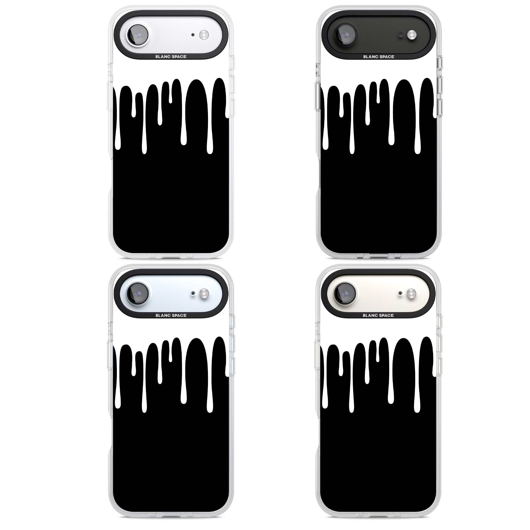 Melted Effect: White & Black iPhone 17 Air Impact Air Clear Phone Case APT Impact Protection