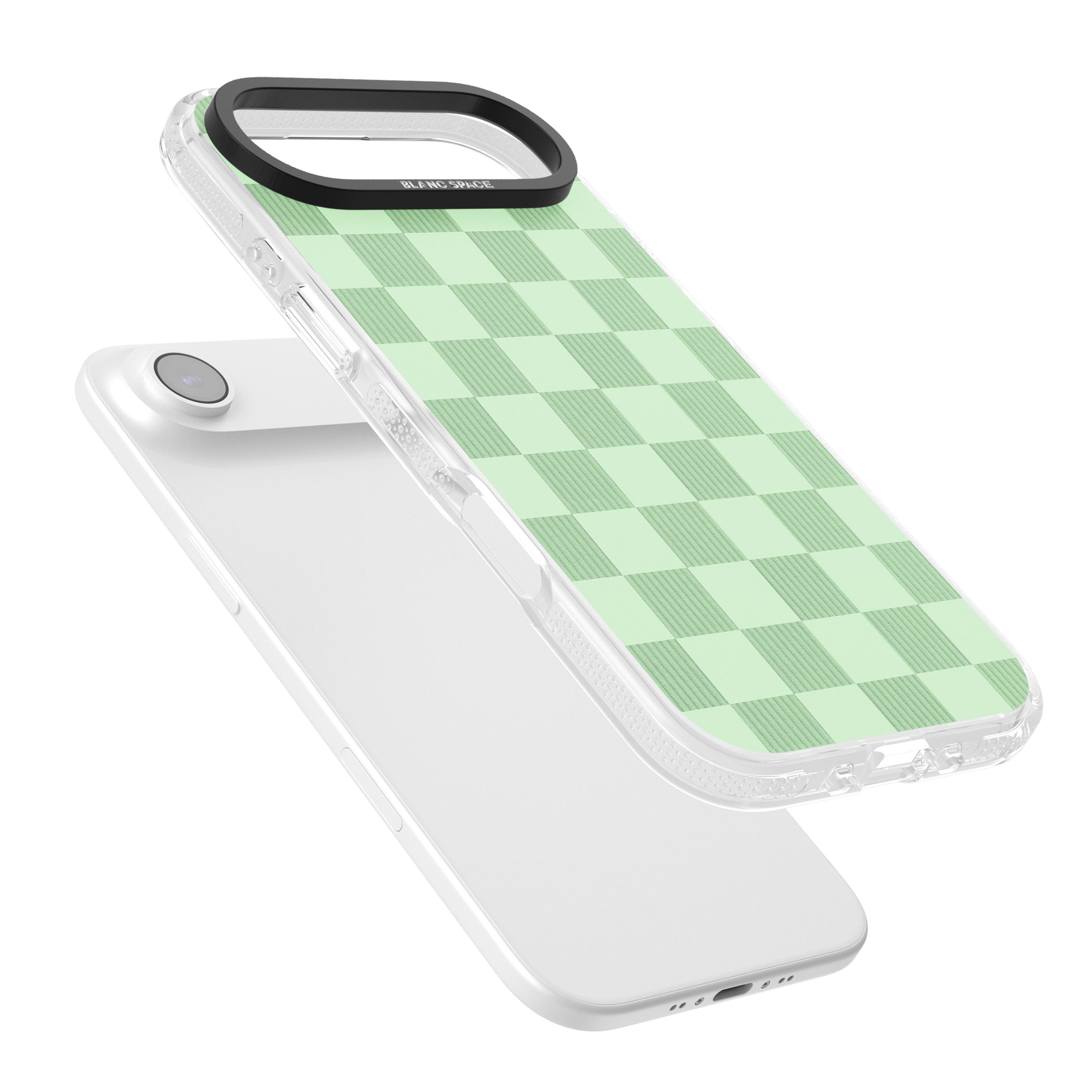 Seafoam Checkered iPhone 17 Air Impact Air Clear Phone Case Colours