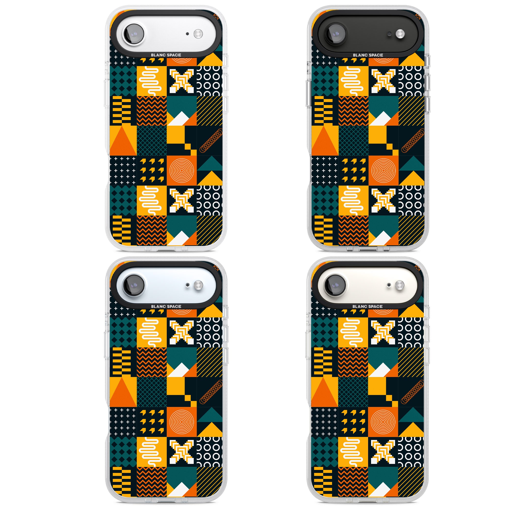 Funky Geometric Patterns: Orange & Dark Green iPhone 17 Air Impact Air Clear Phone Case APT Impact Protection