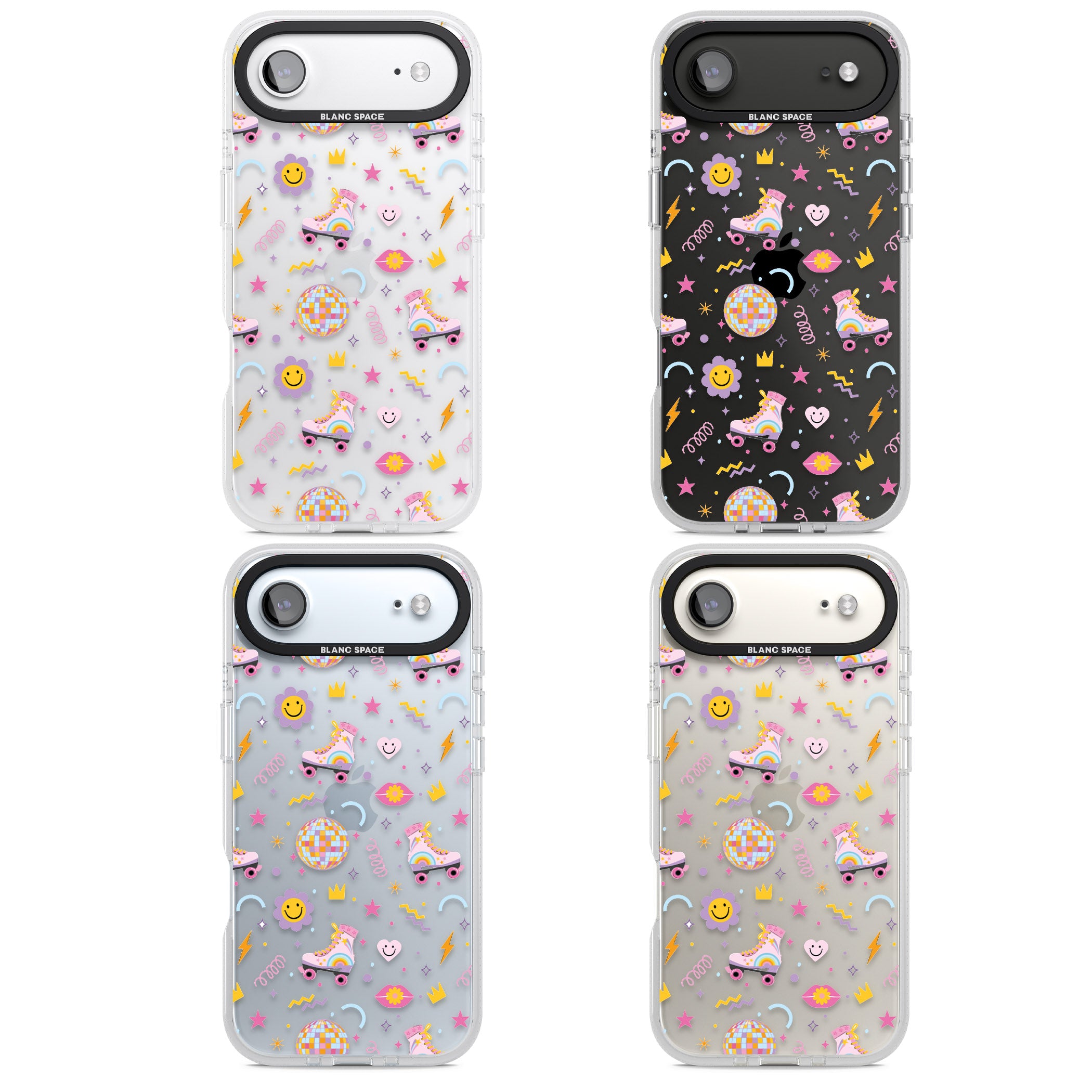 Roller Disco Pattern iPhone 17 Air Impact Air Clear Phone Case APT Impact Protection