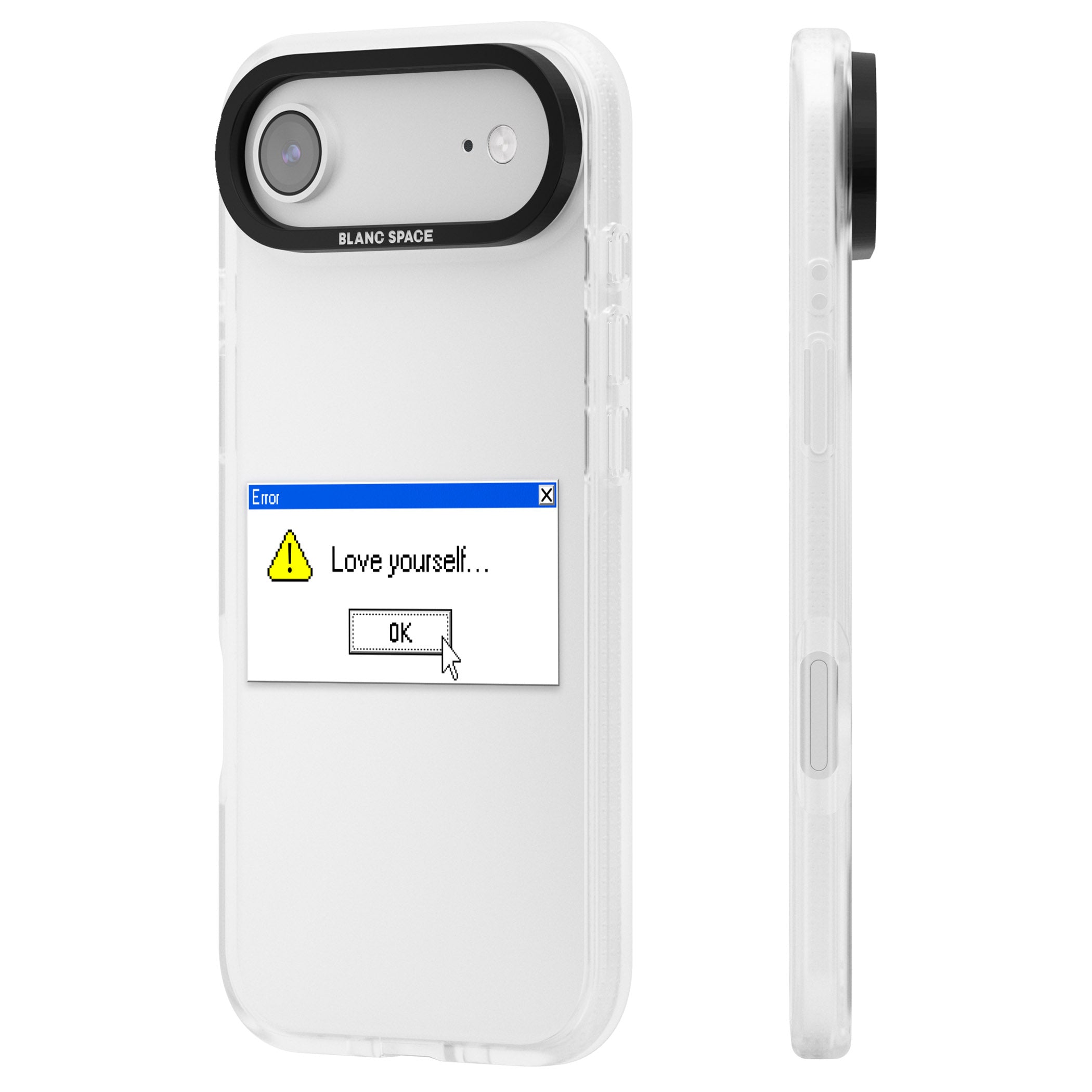 Love Yourself Exe iPhone 17 Air Impact Air Clear Phone Case Side Profile