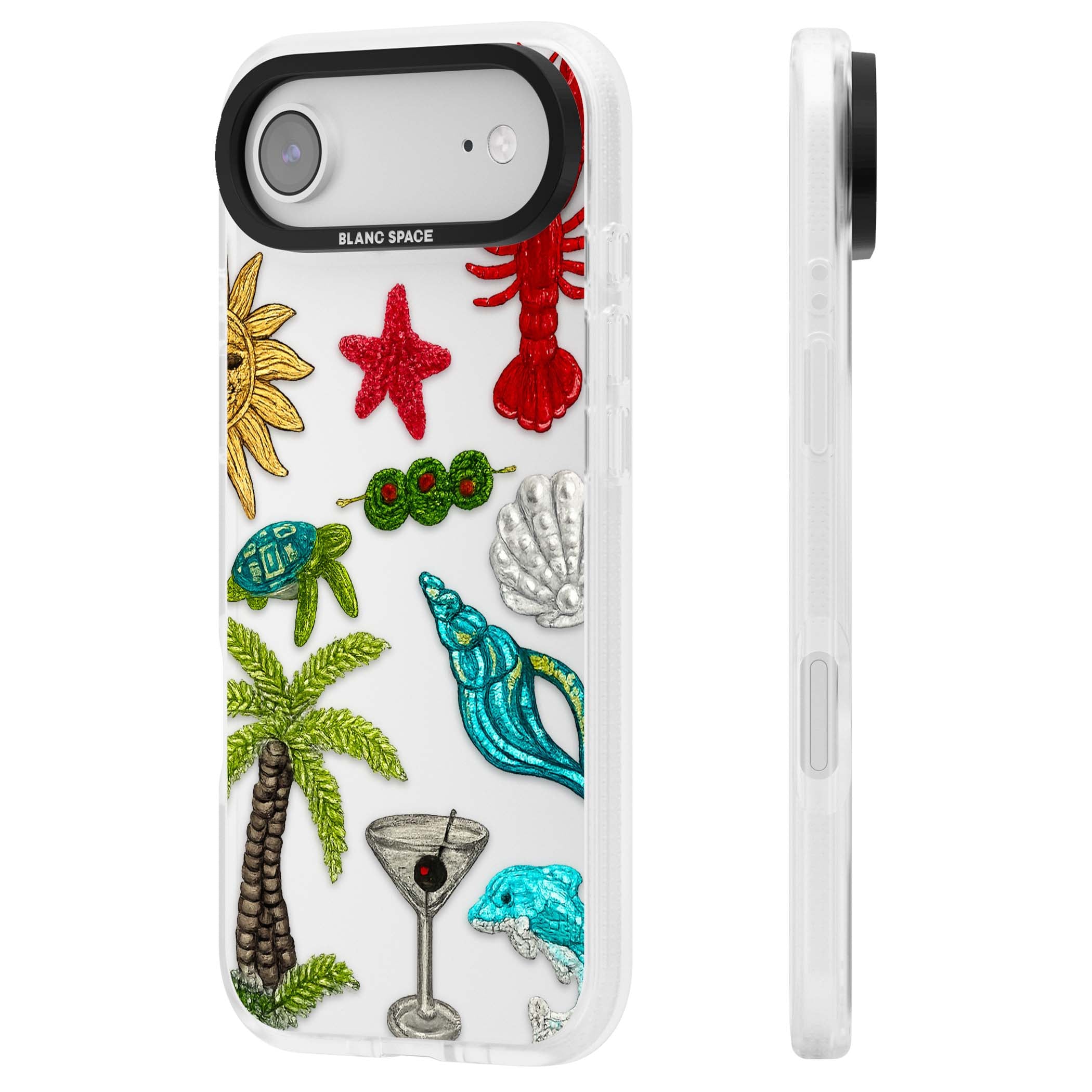 Painted Coastal Pattern coastal iPhone case | Clear Case Impact Air case for iPhone Air