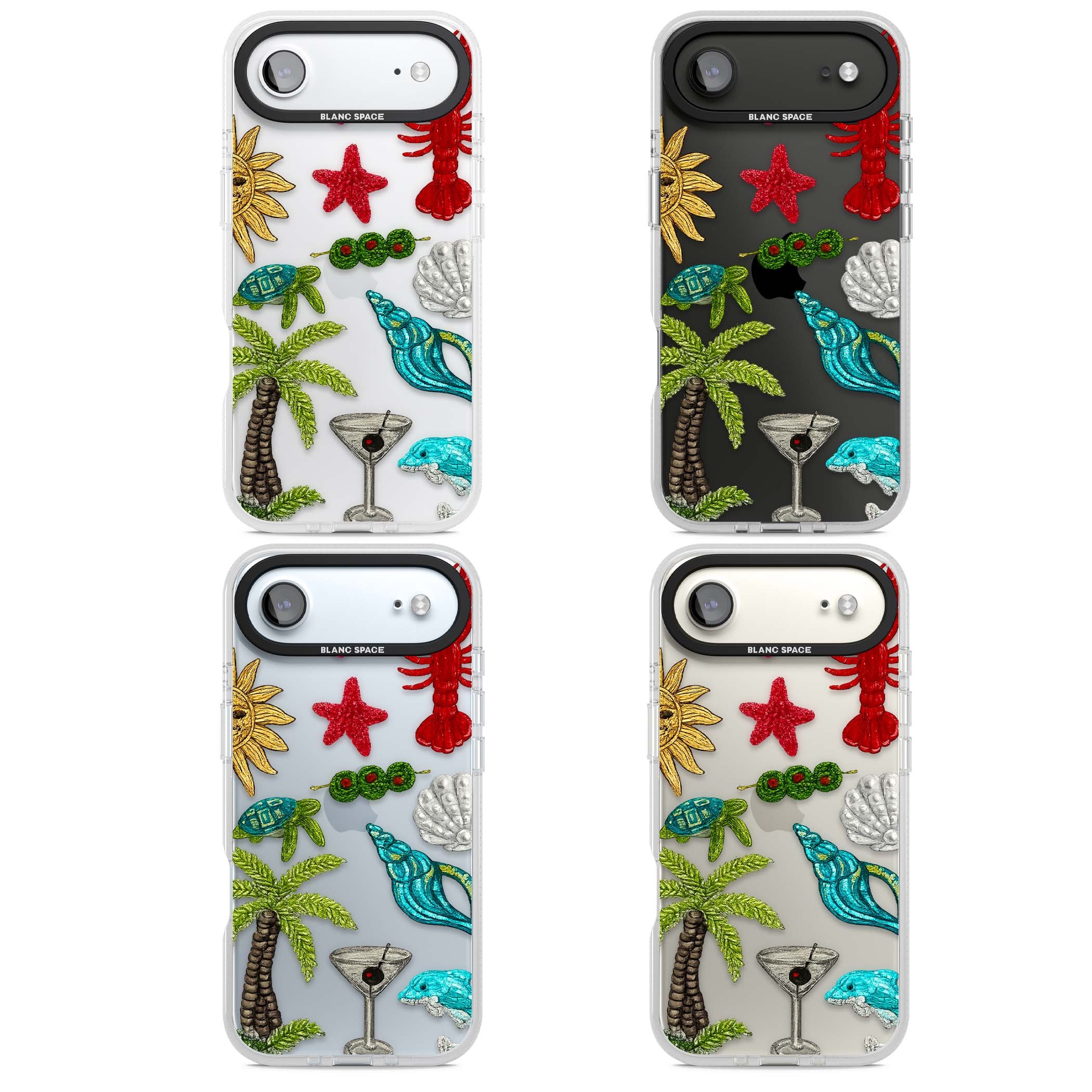 Painted Coastal Pattern coastal iPhone case | Clear Case Impact Air case for iPhone Air