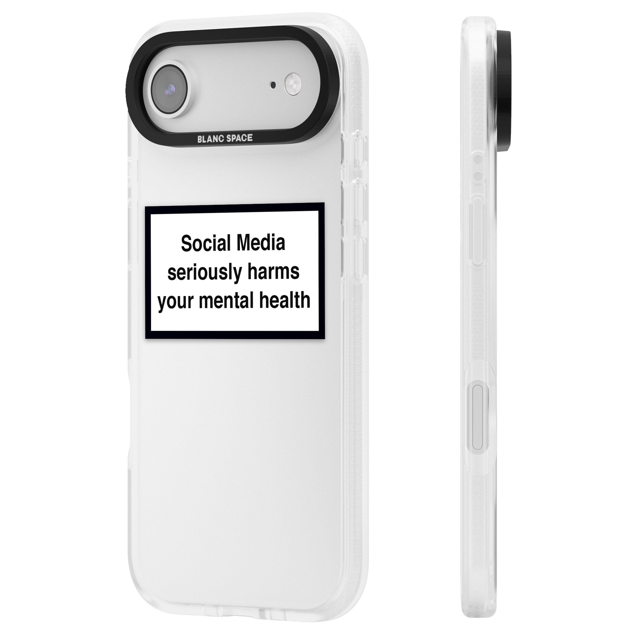 Social Media Quote iPhone 17 Air Impact Air Clear Phone Case Side Profile