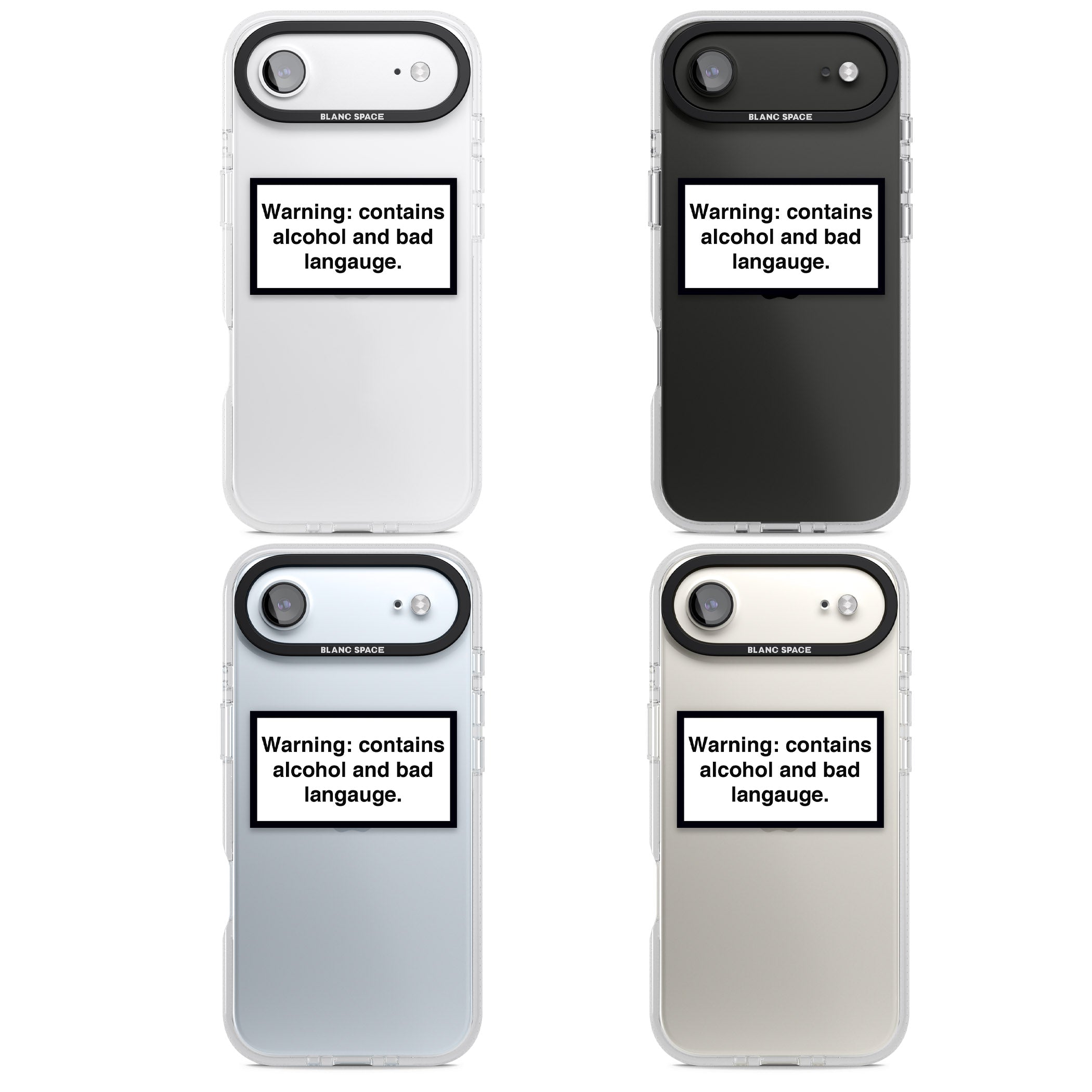Warning: Contains Alcohol & Bad Language iPhone 17 Air Impact Air Clear Phone Case APT Impact Protection