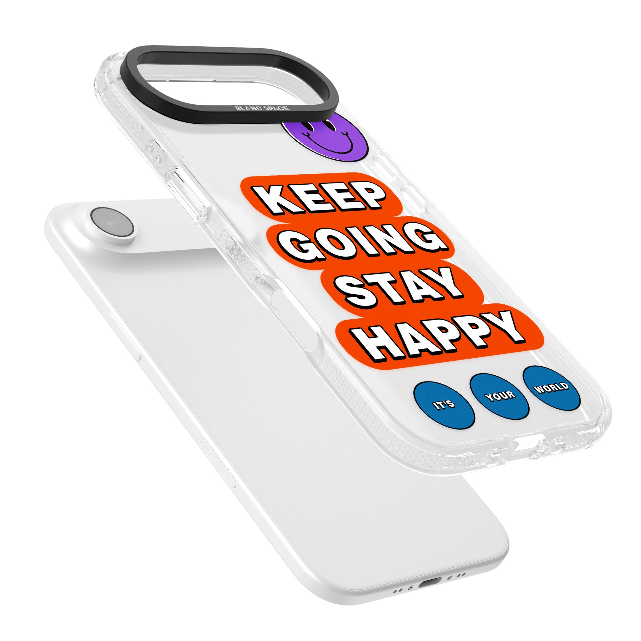 Keep Going Stay Happy iPhone 17 Air Impact Air Clear Phone Case Colours