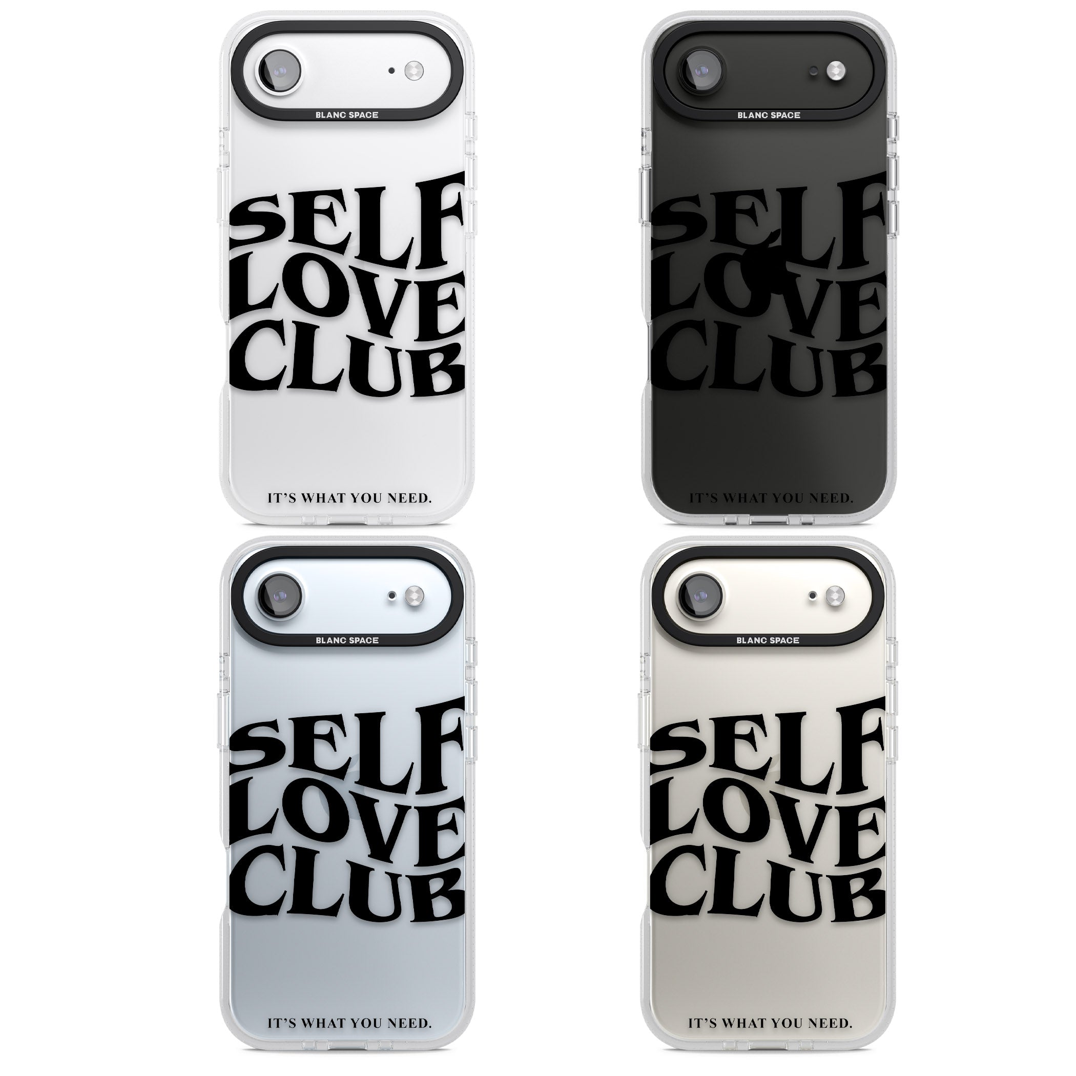 Self Love Club Black iPhone 17 Air Impact Air Clear Phone Case APT Impact Protection