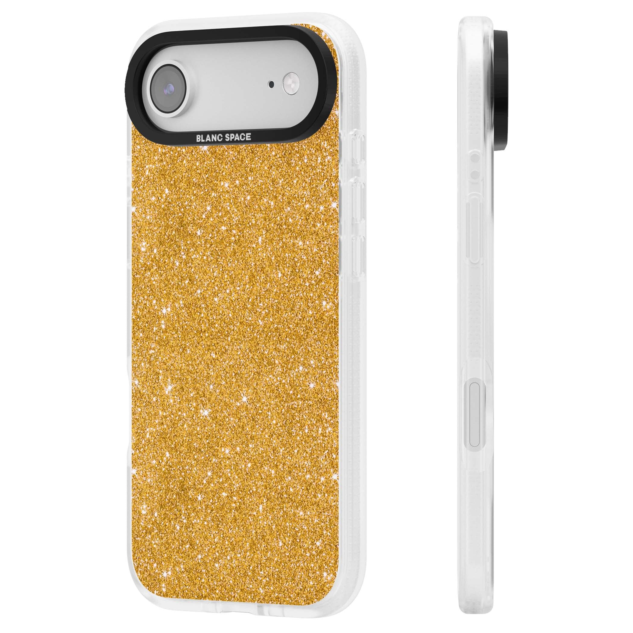 Gold Glitter gold glitter iPhone case featuring a shimmering sparkle wallpaper design in luxury gold | Clear Case Impact Air case for iPhone Air