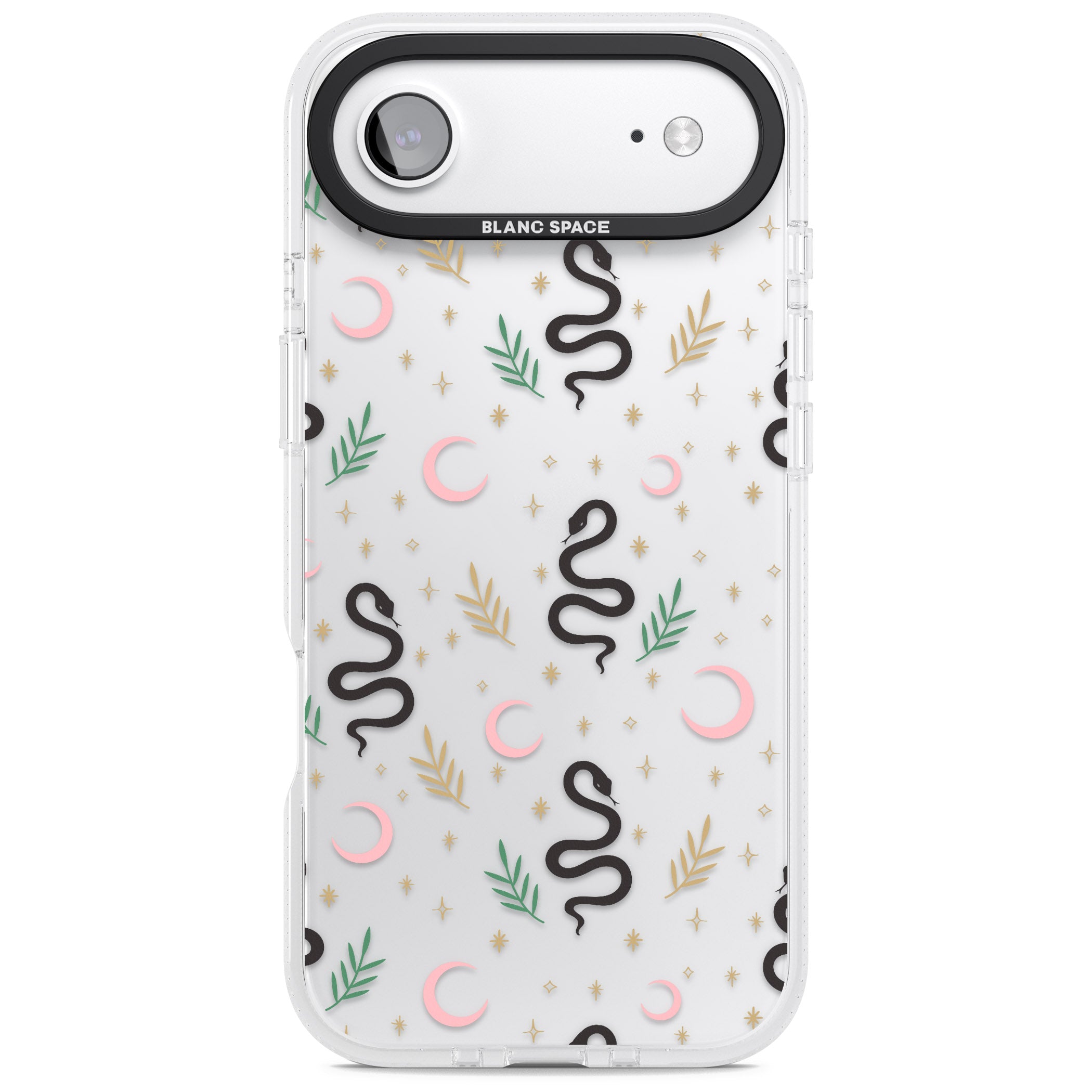 Snake & Moon Pattern iPhone 17 Air Impact Air Clear Phone Case