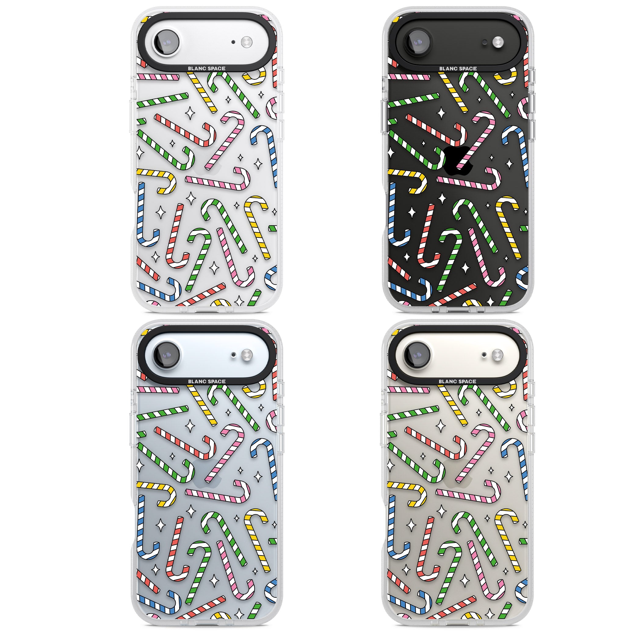 Colourful Stars & Candy Canes iPhone 17 Air Impact Air Clear Phone Case APT Impact Protection