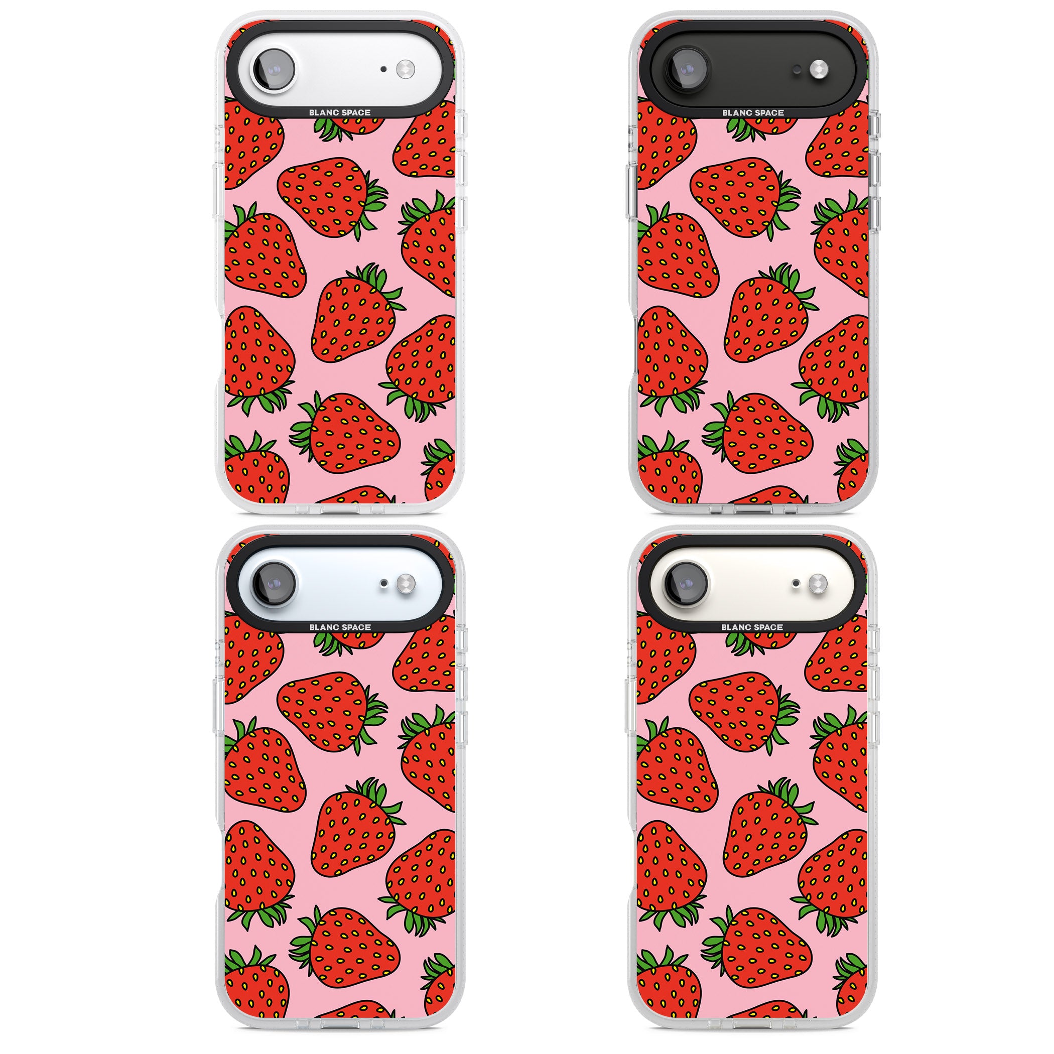 Strawberry Pattern (Pink) iPhone 17 Air Impact Air Clear Phone Case APT Impact Protection