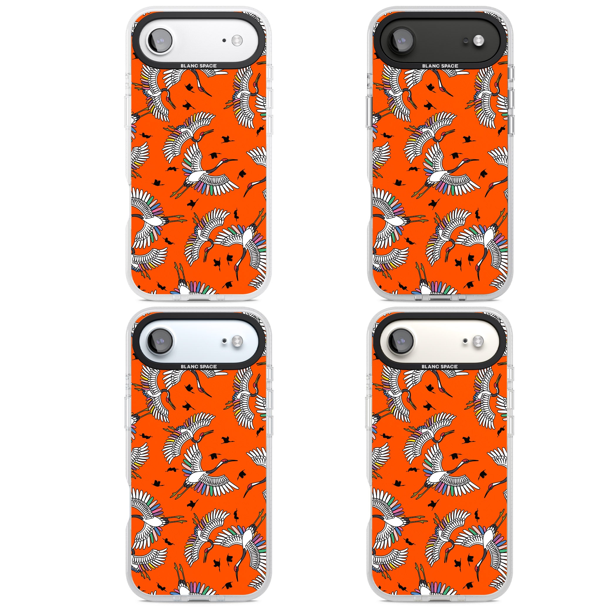 Colourful Crane Pattern (Orange) iPhone 17 Air Impact Air Clear Phone Case APT Impact Protection