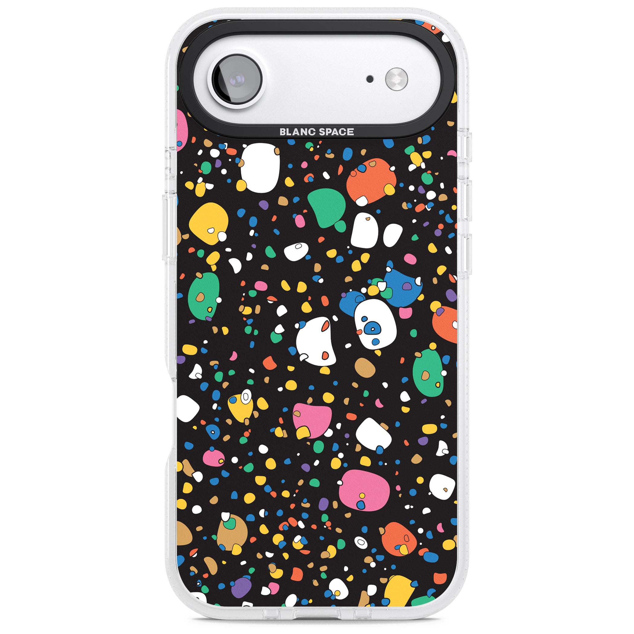 Colourful Confetti Pebbles (Black) iPhone 17 Air Impact Air Clear Phone Case