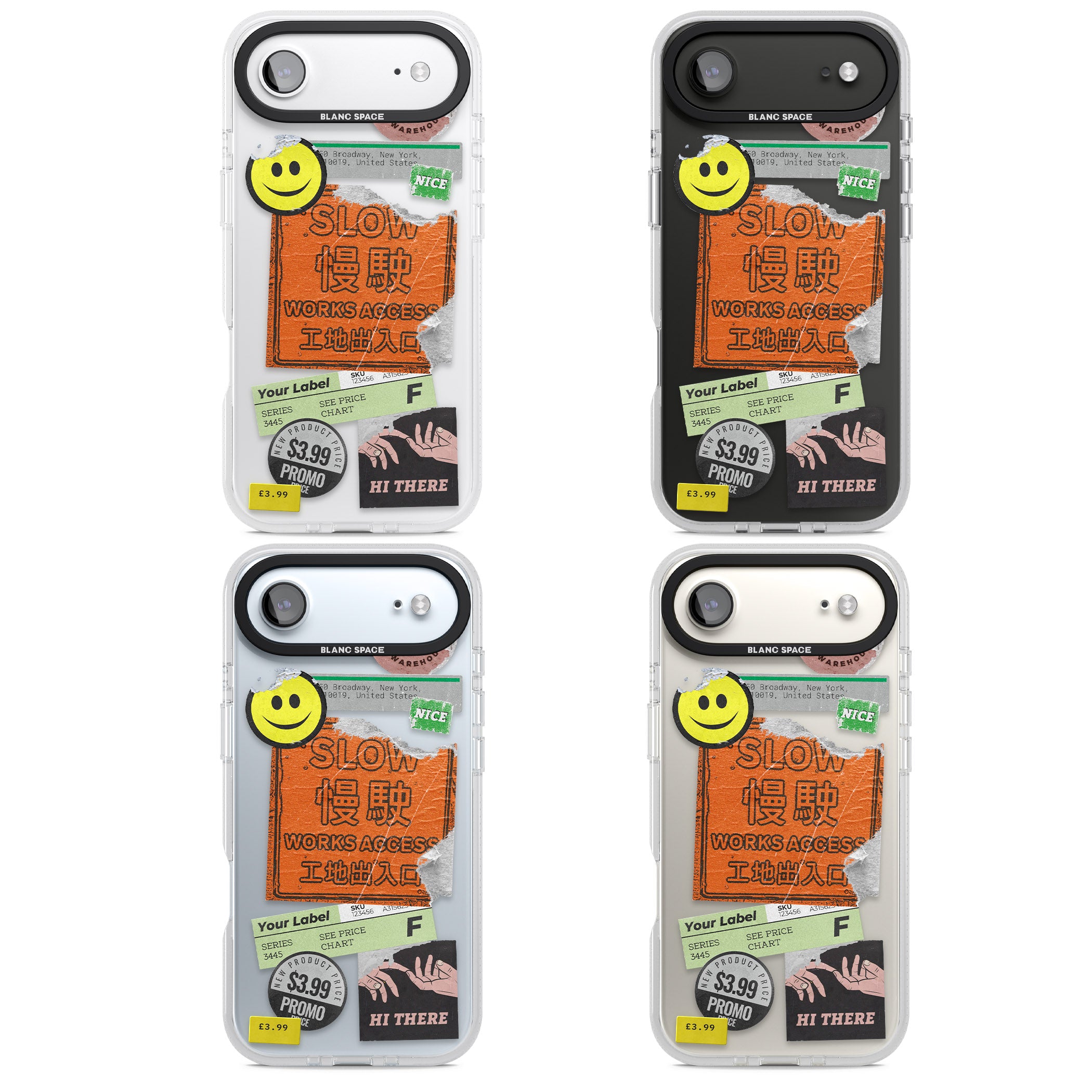 Kanji Signs Sticker Mix iPhone 17 Air Impact Air Clear Phone Case APT Impact Protection