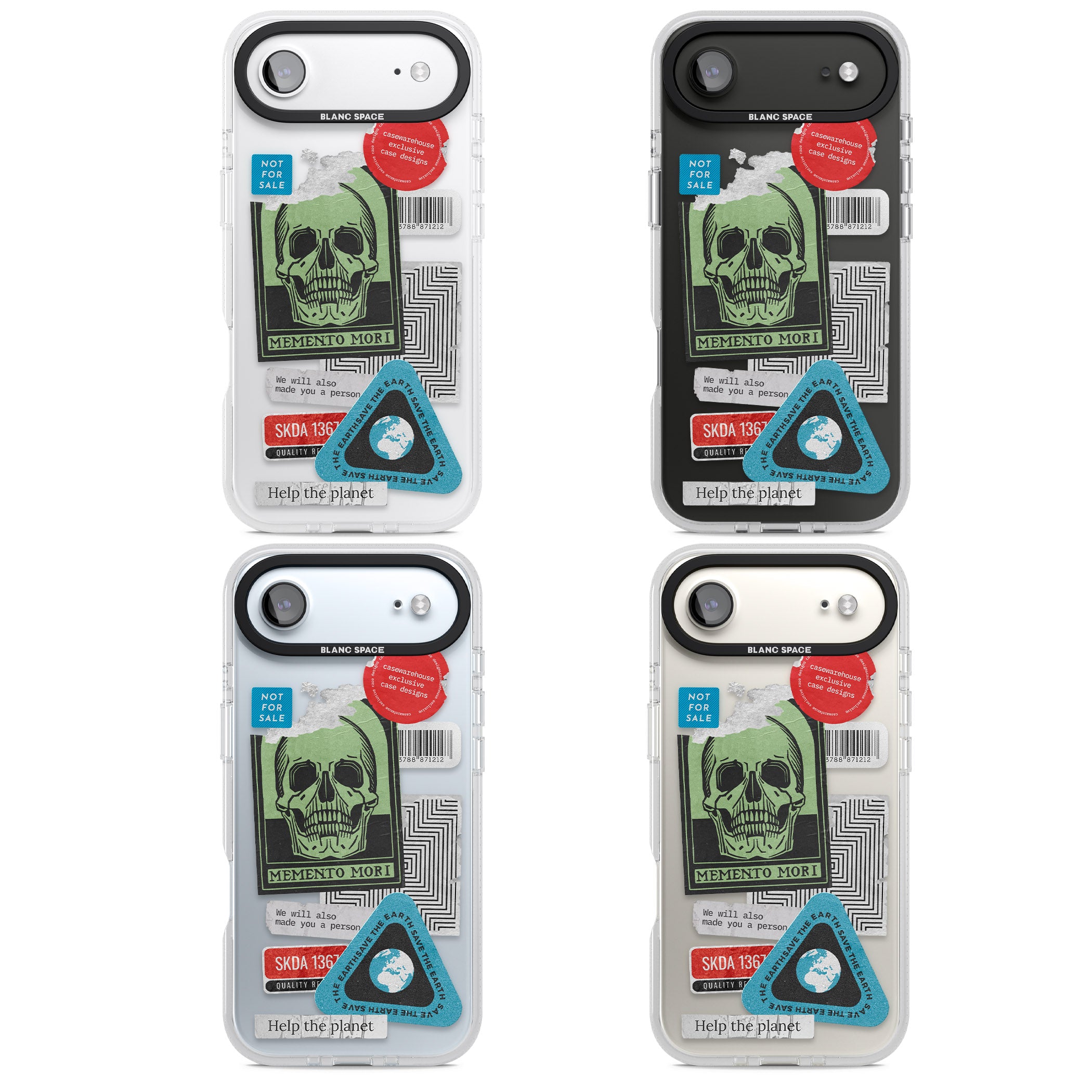 Skull Sticker Mix iPhone 17 Air Impact Air Clear Phone Case APT Impact Protection