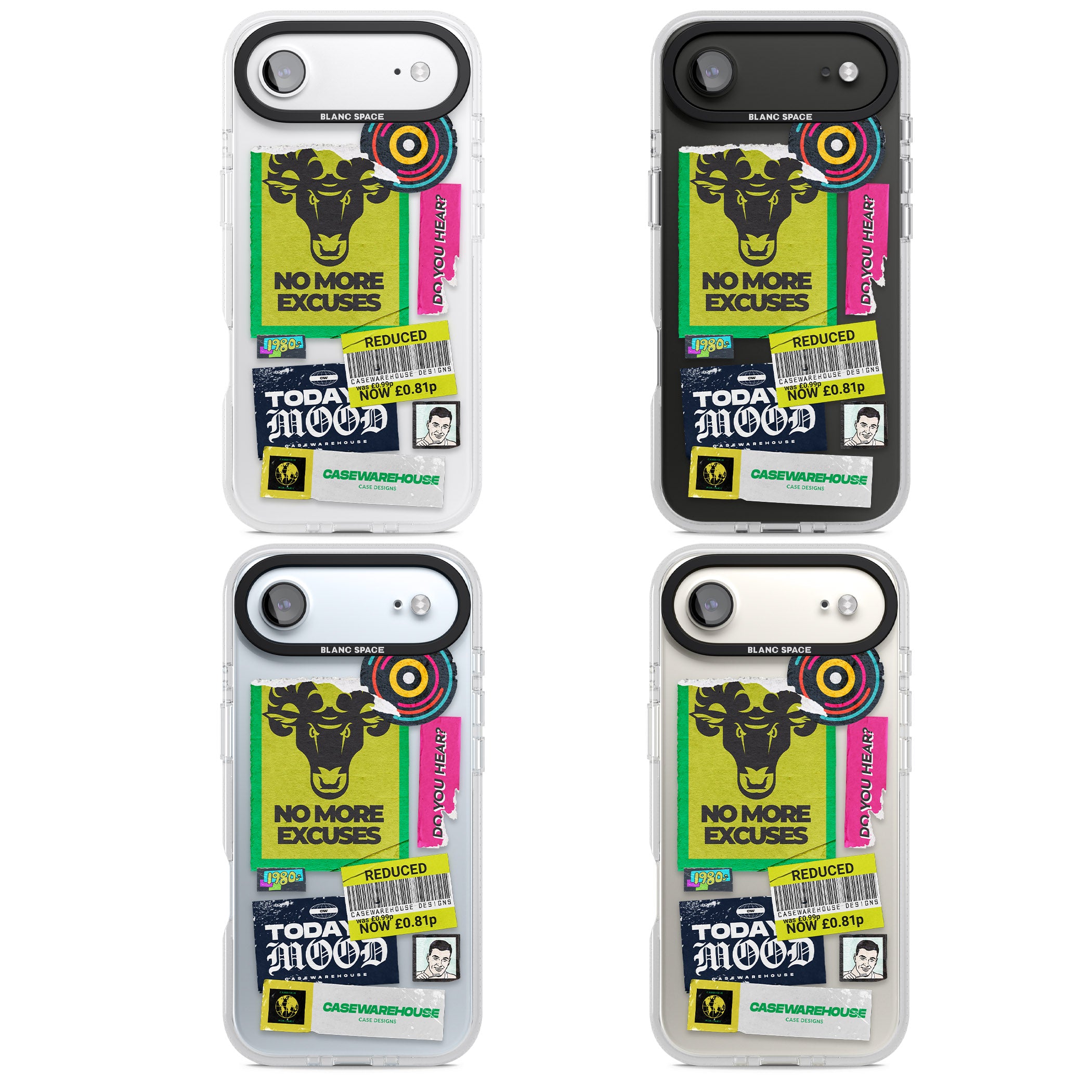 No More Excuses Sticker Mix iPhone 17 Air Impact Air Clear Phone Case APT Impact Protection
