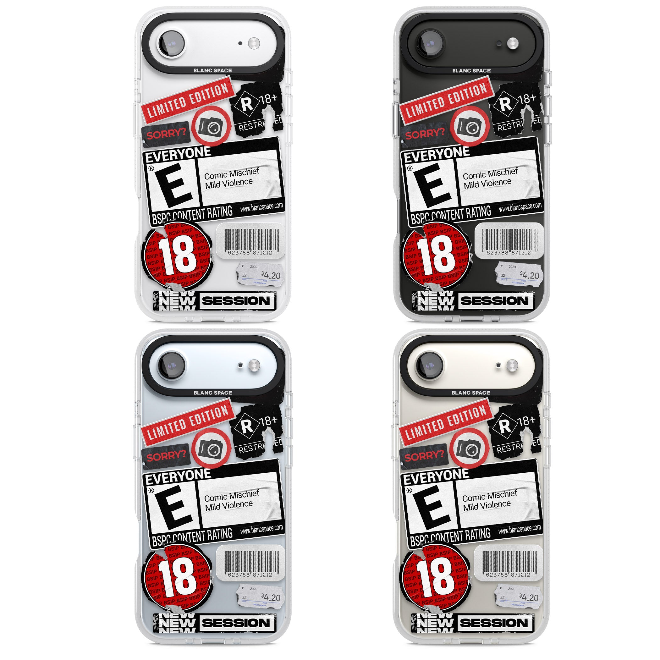 Rated 18+ Sticker Mix iPhone 17 Air Impact Air Clear Phone Case APT Impact Protection