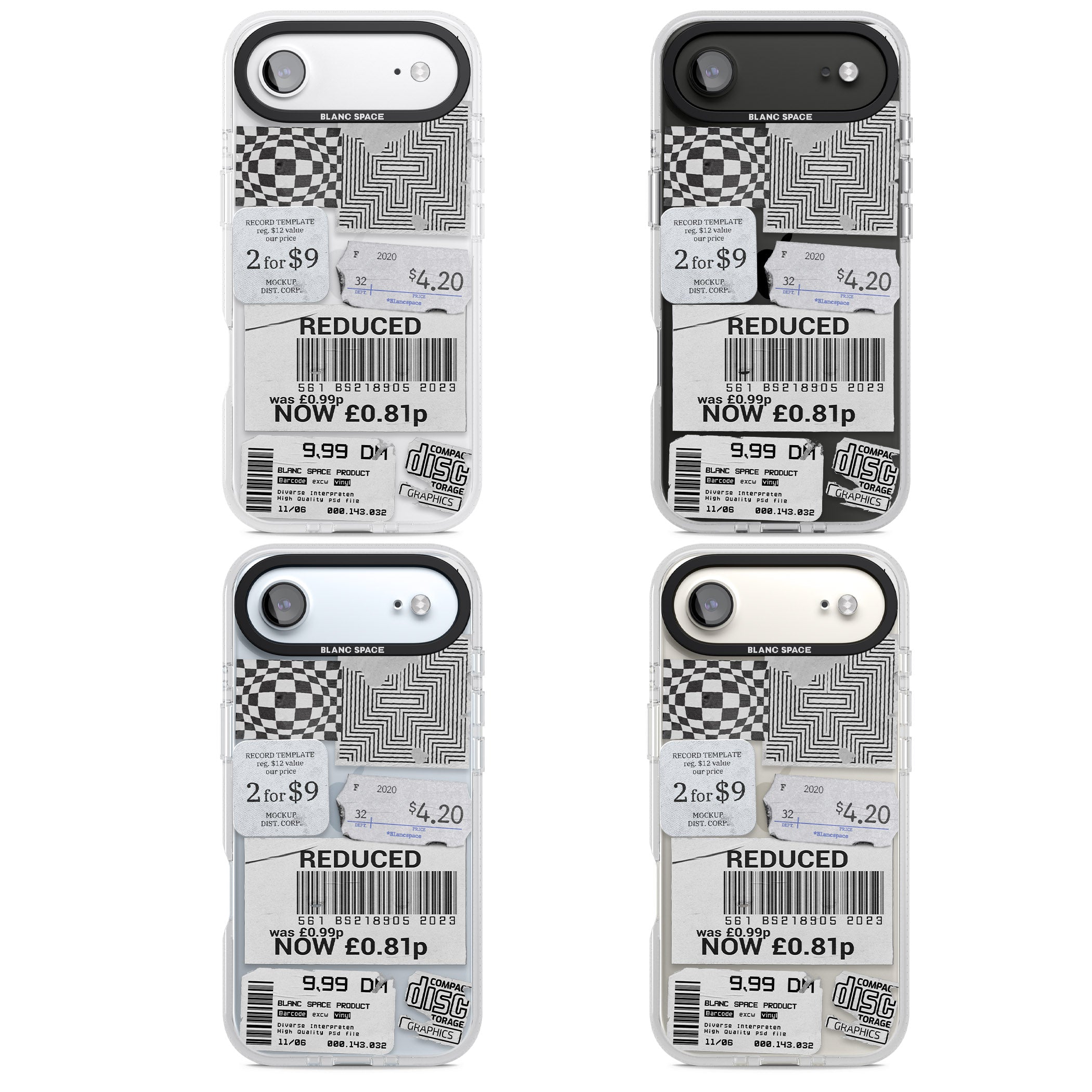 White Sticker Mix iPhone 17 Air Impact Air Clear Phone Case APT Impact Protection